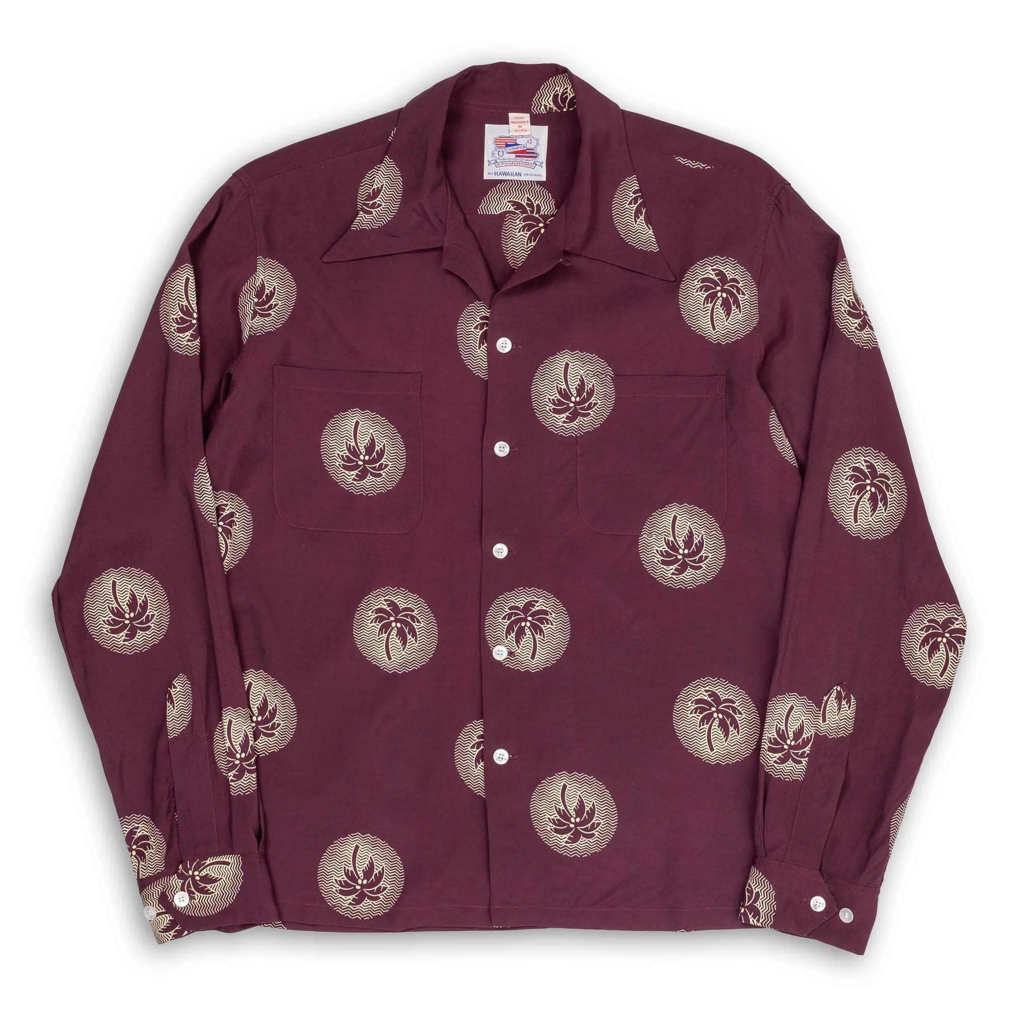 Special Edition 'Wondrous Palm Tree' L/S Burgundy