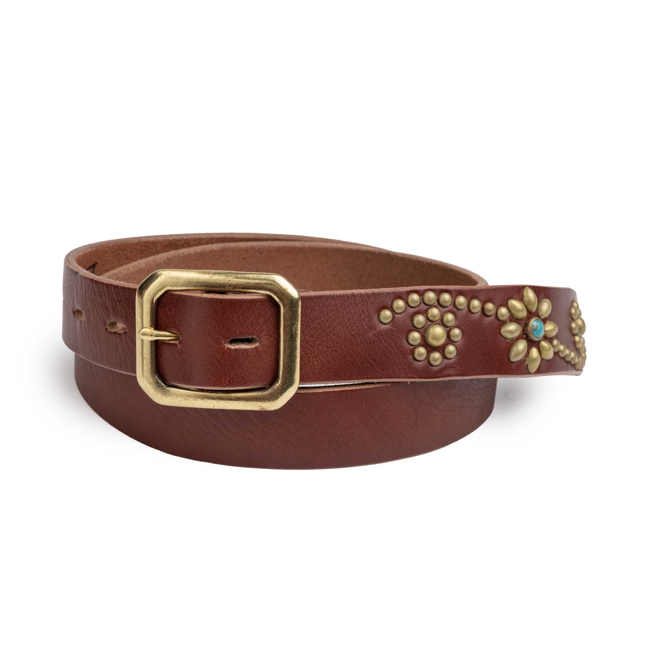 HTC Belt End Only 25 Turquoise LG 1.25 Brown/Brass