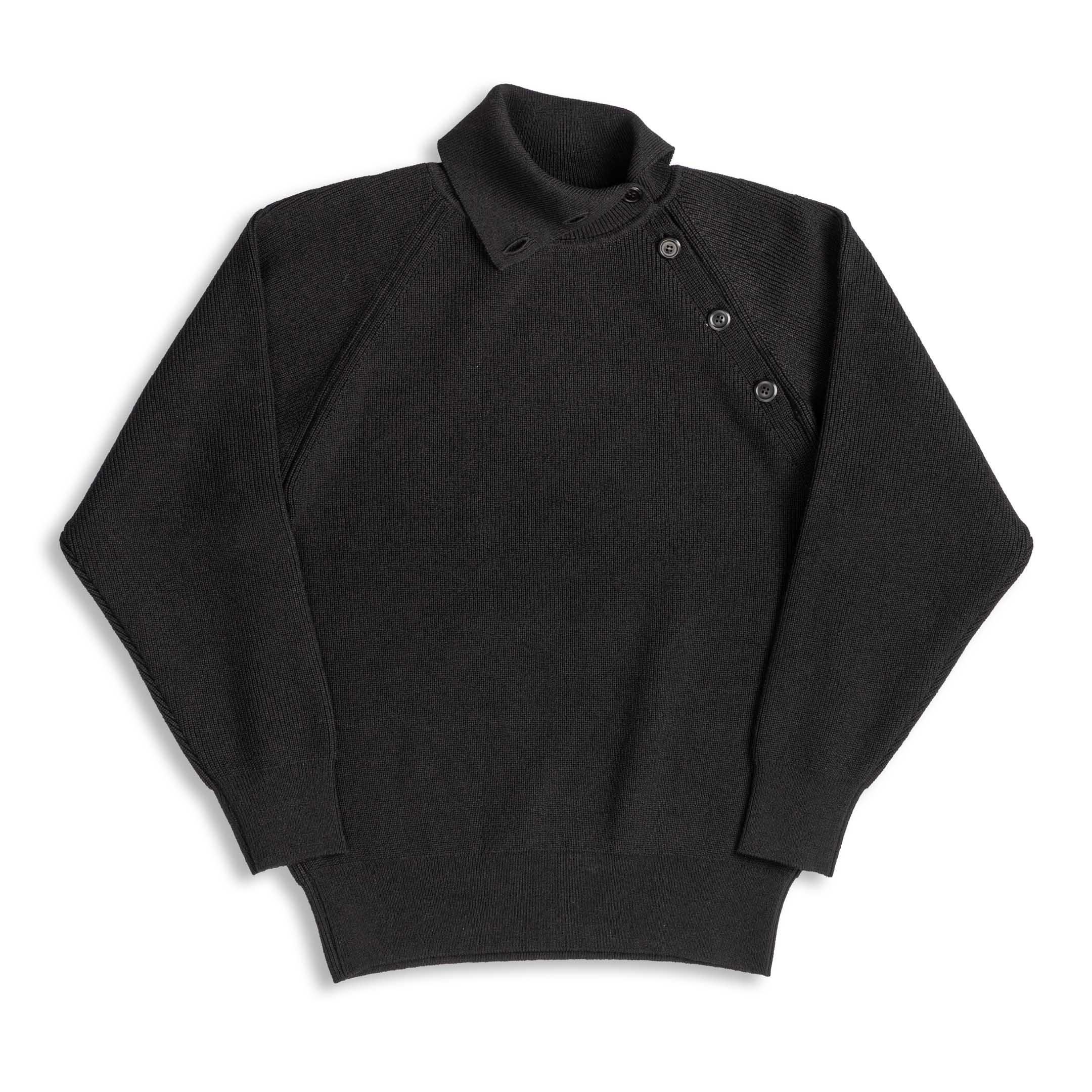 10G Single Rib High Neck Sweater Black