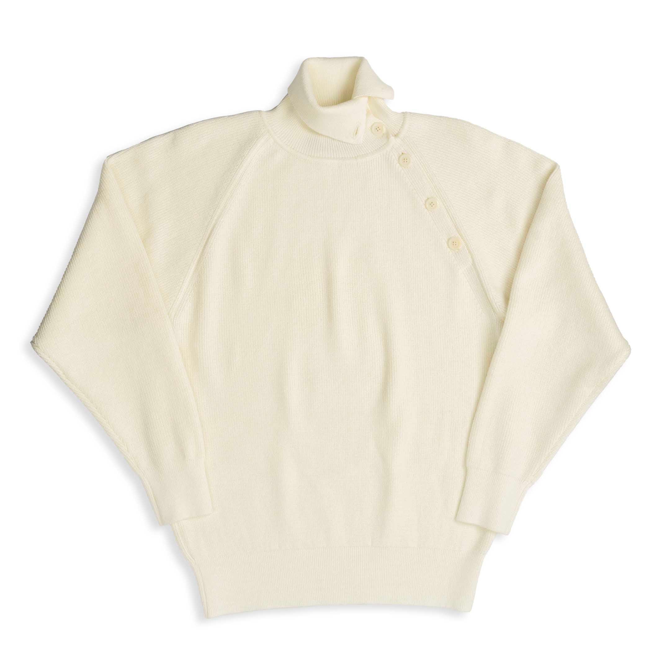 10G Single Rib High Neck Sweater Ivory