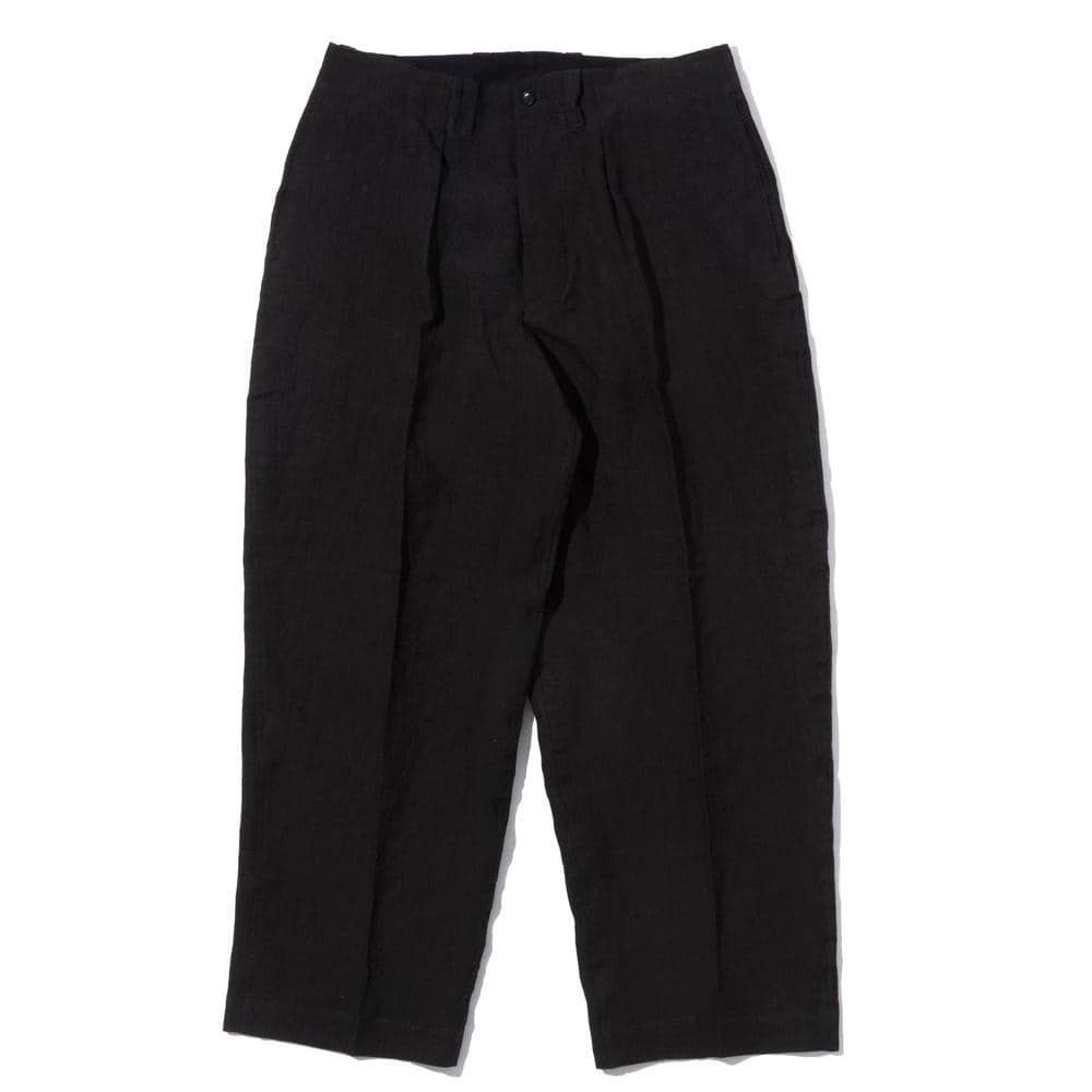 60 Linen Poplin Wide Pants Black