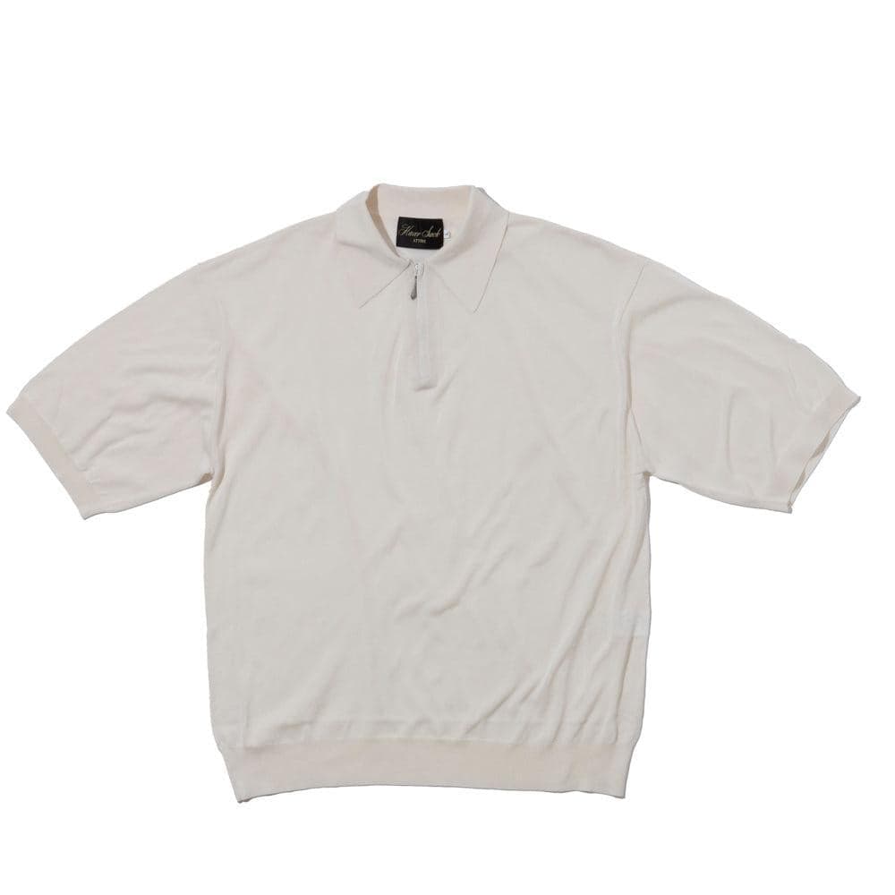 Zip Knit Polo Ivory