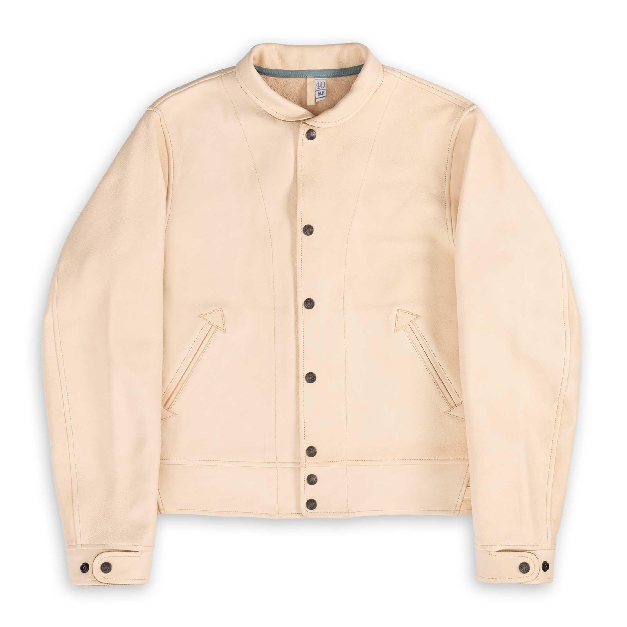 Campus 'Stud' Leather Jacket Natural