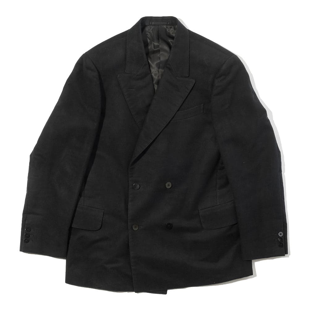 Luxury Moleskin 'Paul' Double Breasted Jacket Black