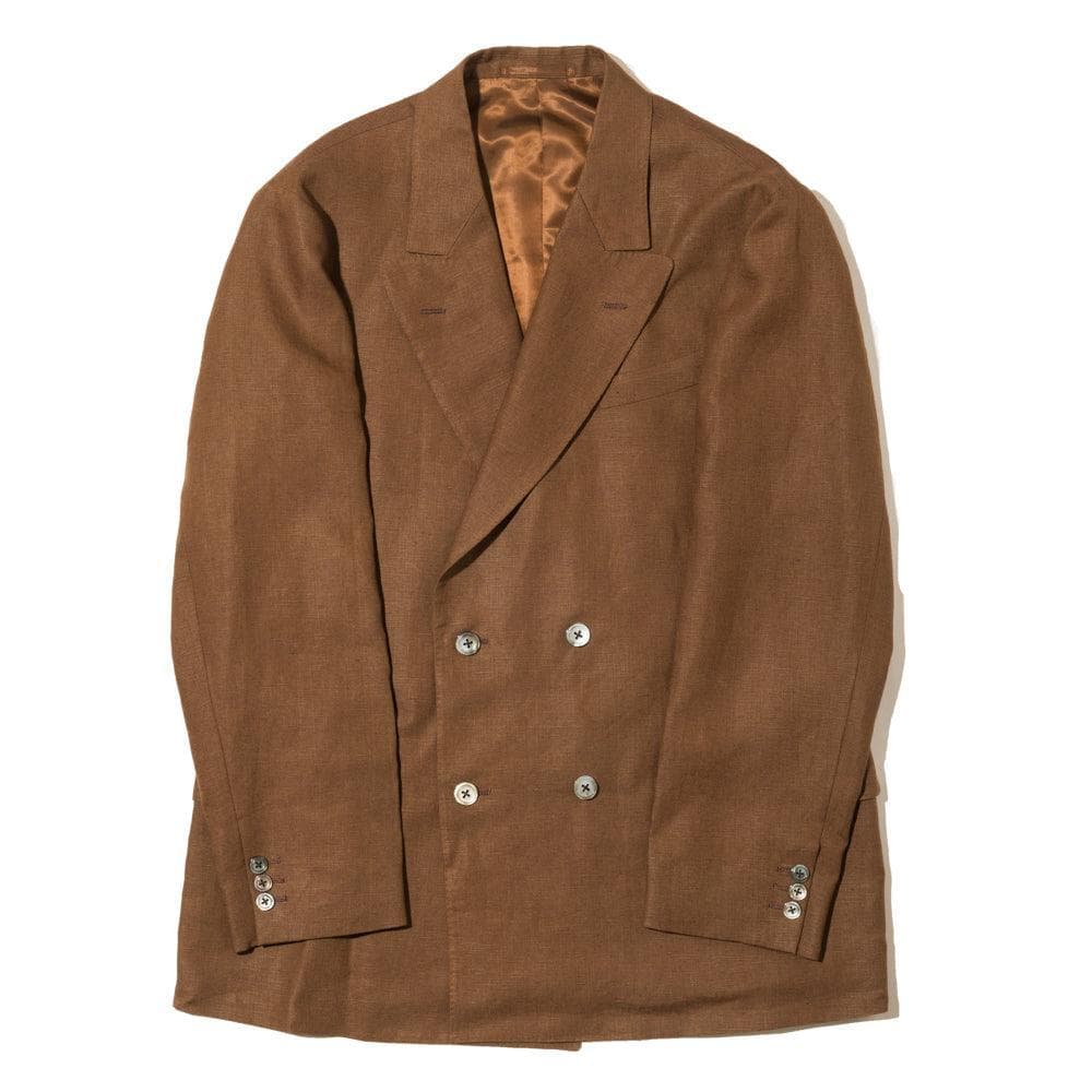 Spence Bryson Linen 'Paul' Double Breasted Jacket Brown