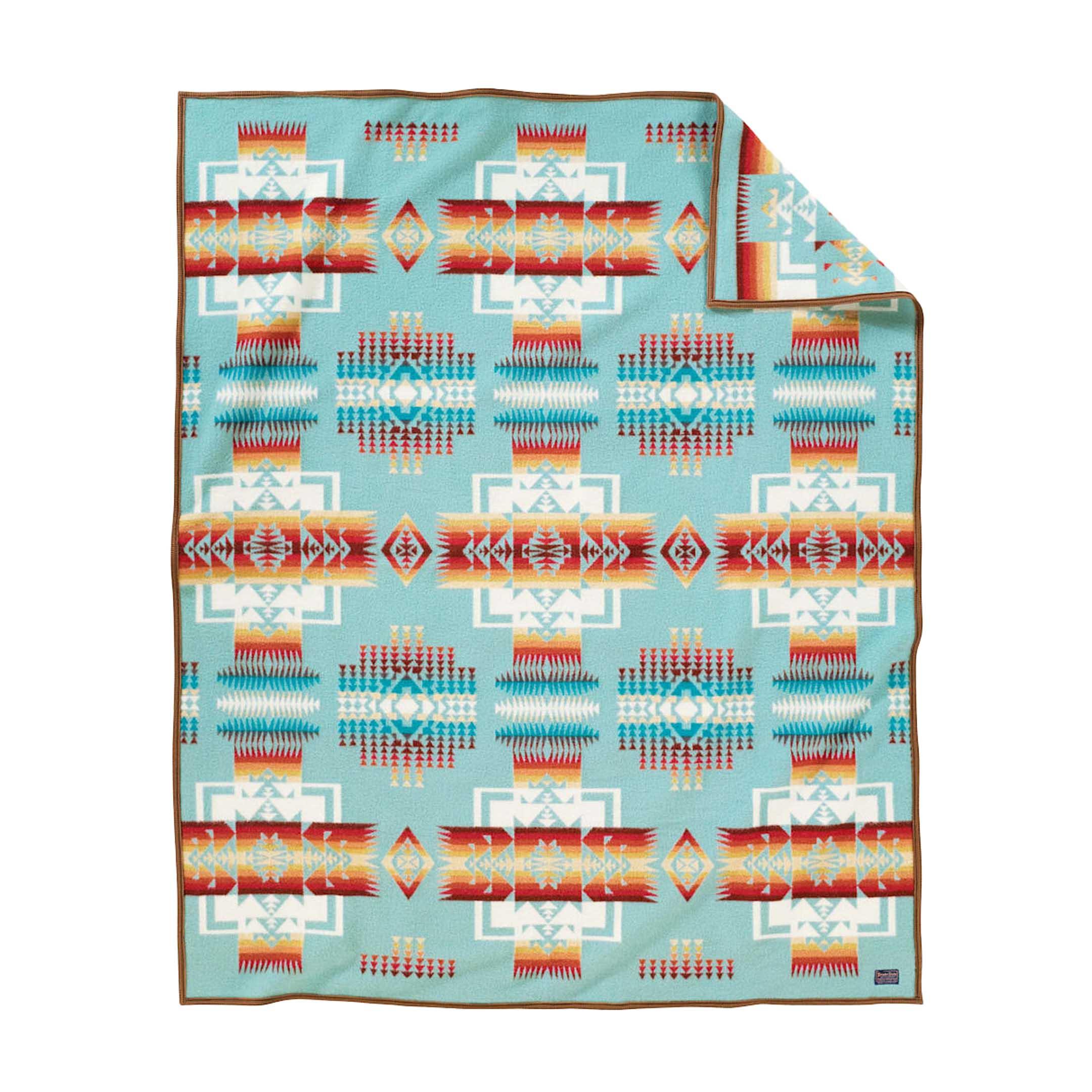 Pendleton Chief Joseph Jacquard Robe Blanket Aqua