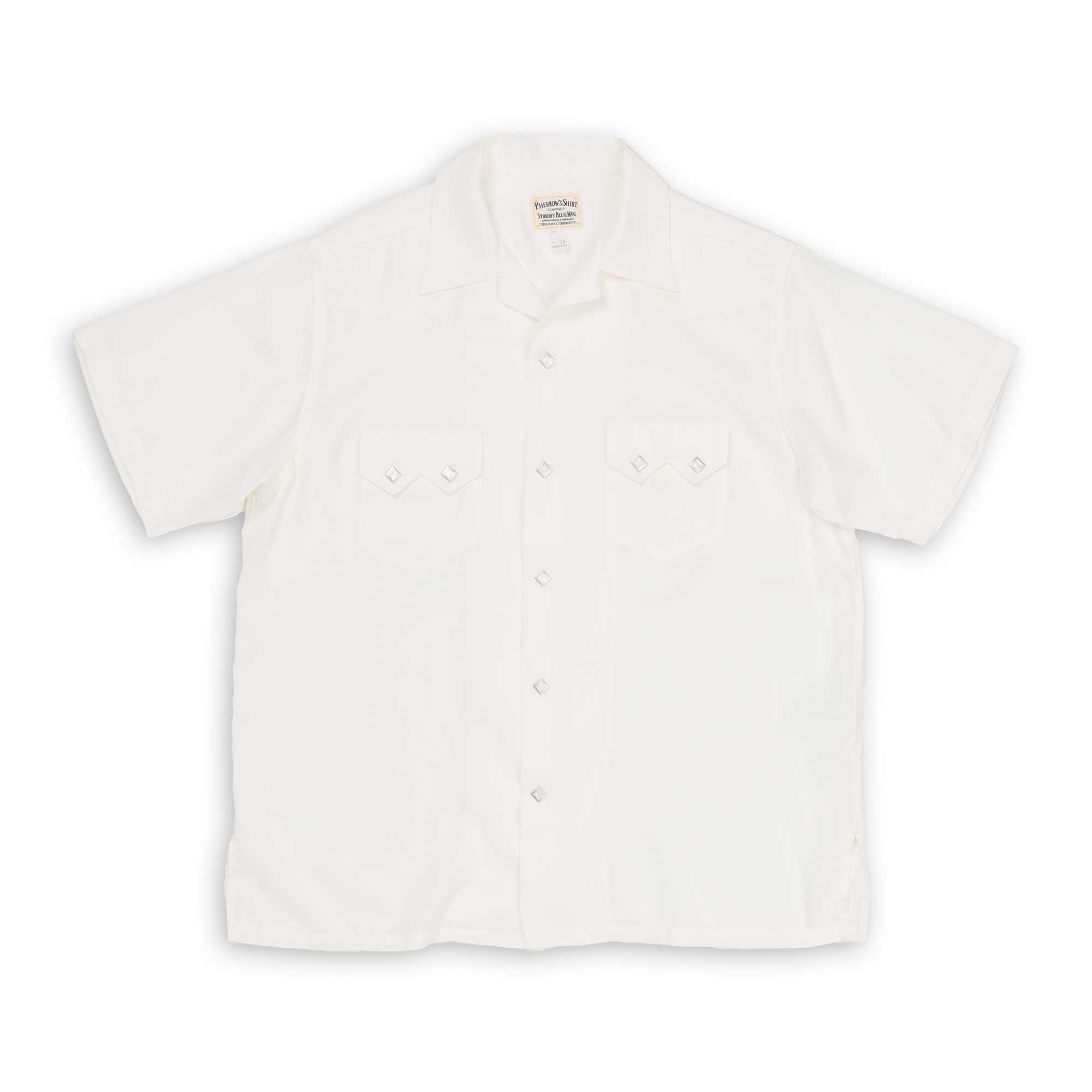 Rayon Western Shirt S/S White