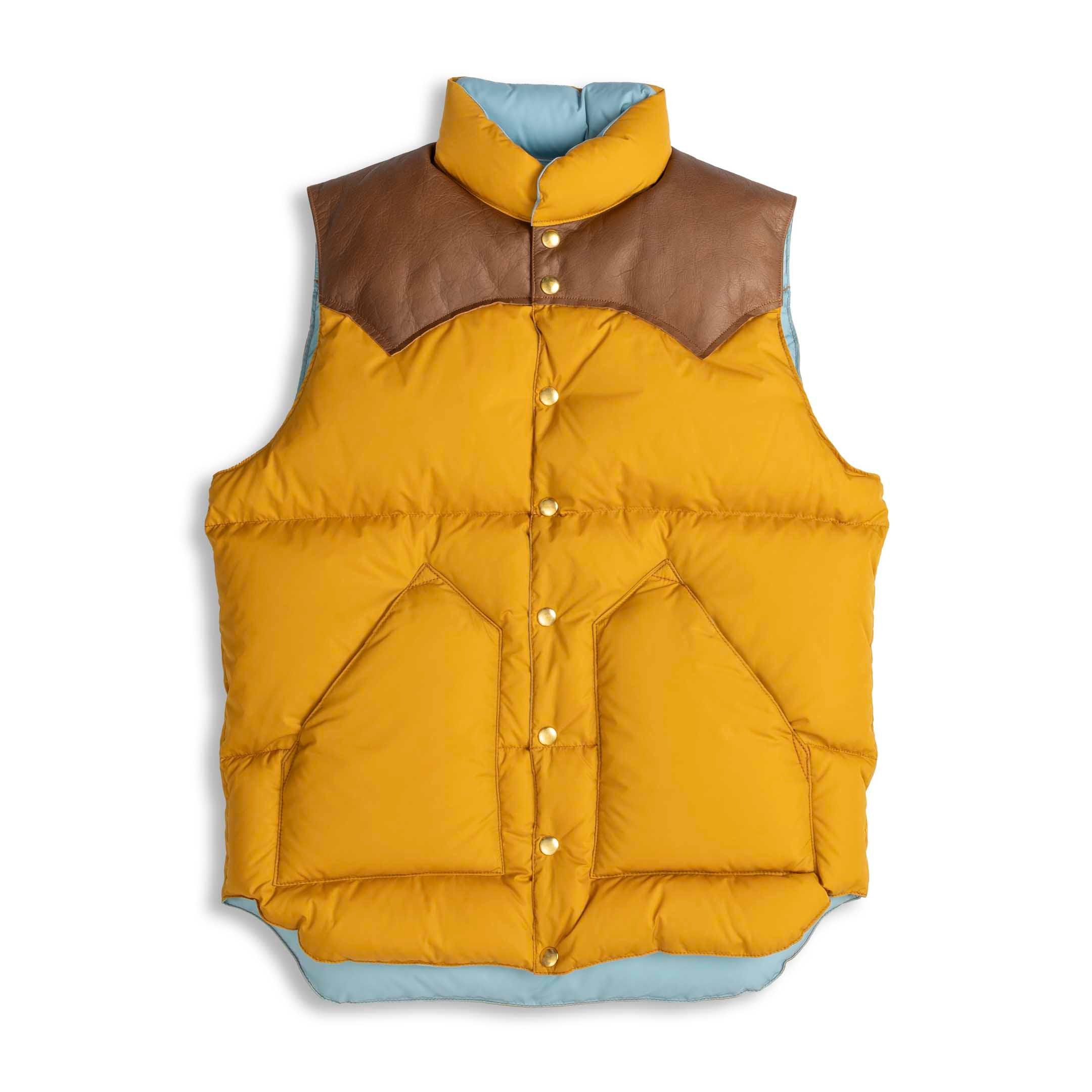 for Clutch Cafe Reversible Down Vest Mustard x Sax Blue