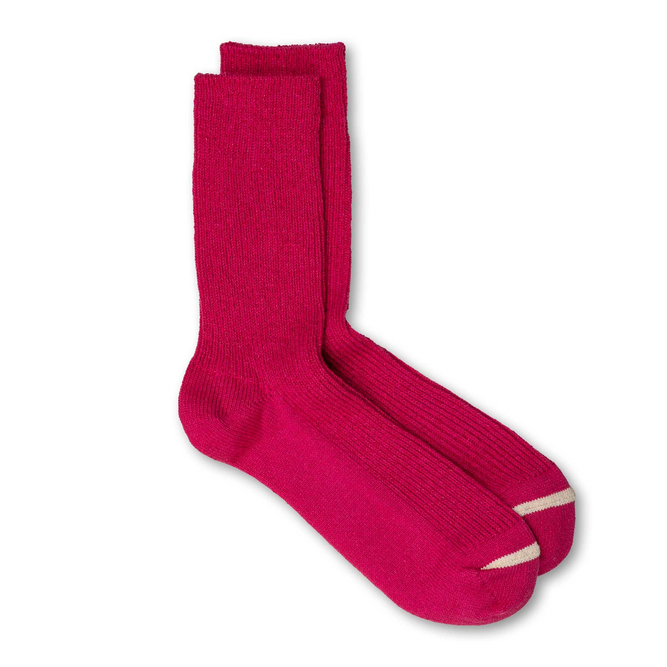 Washi & Recycled Crew Sock Dark Pink