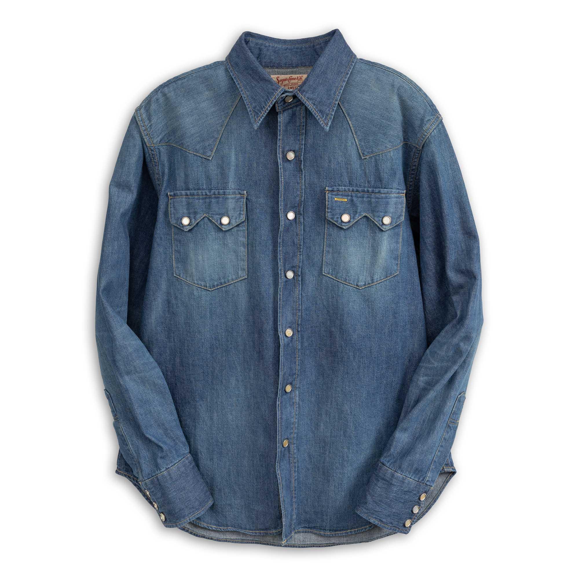 Sawtooth Denim Western Shirt Vintage Wash
