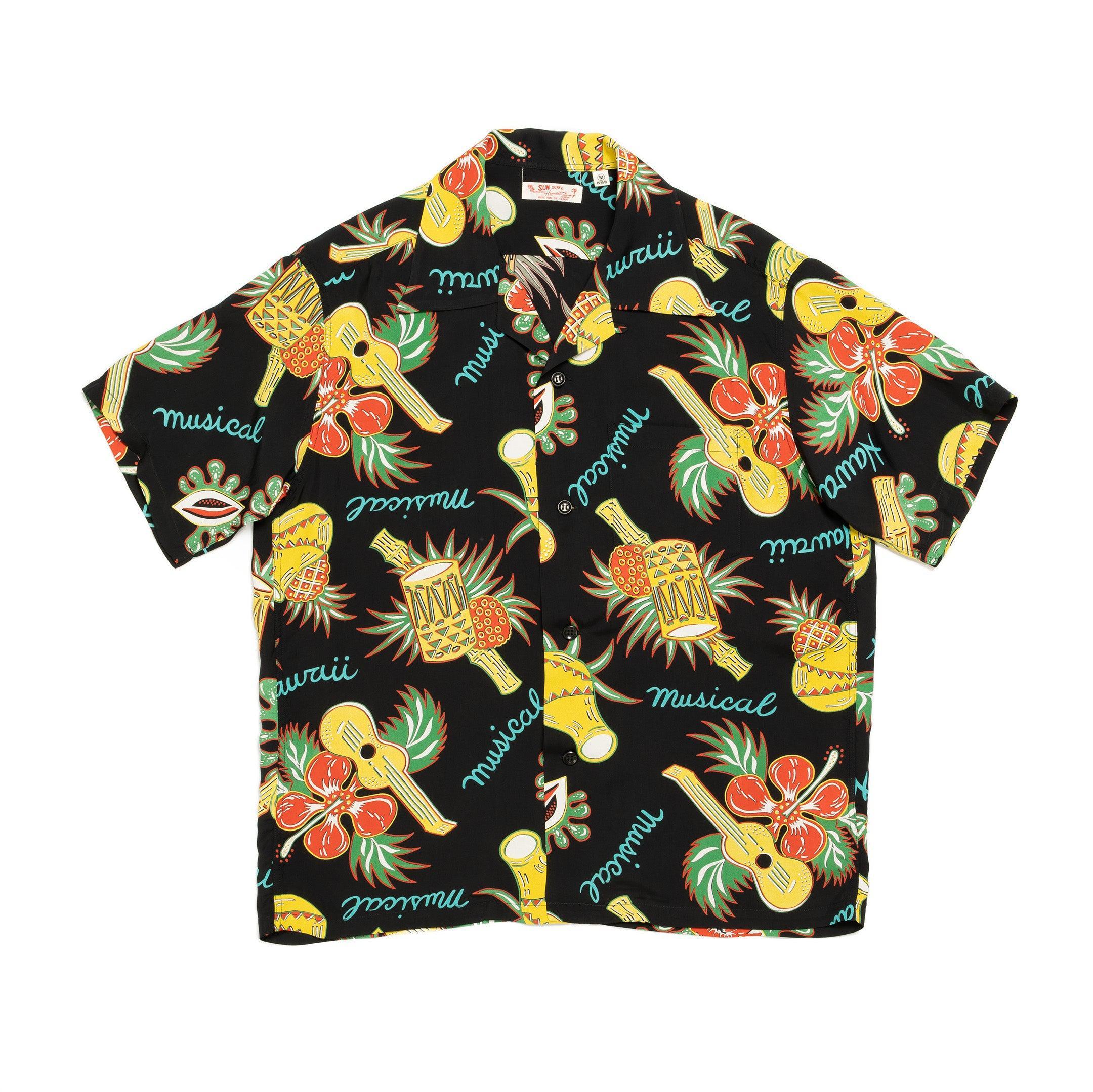 Hawaii Musical Hawaiian Shirt Black