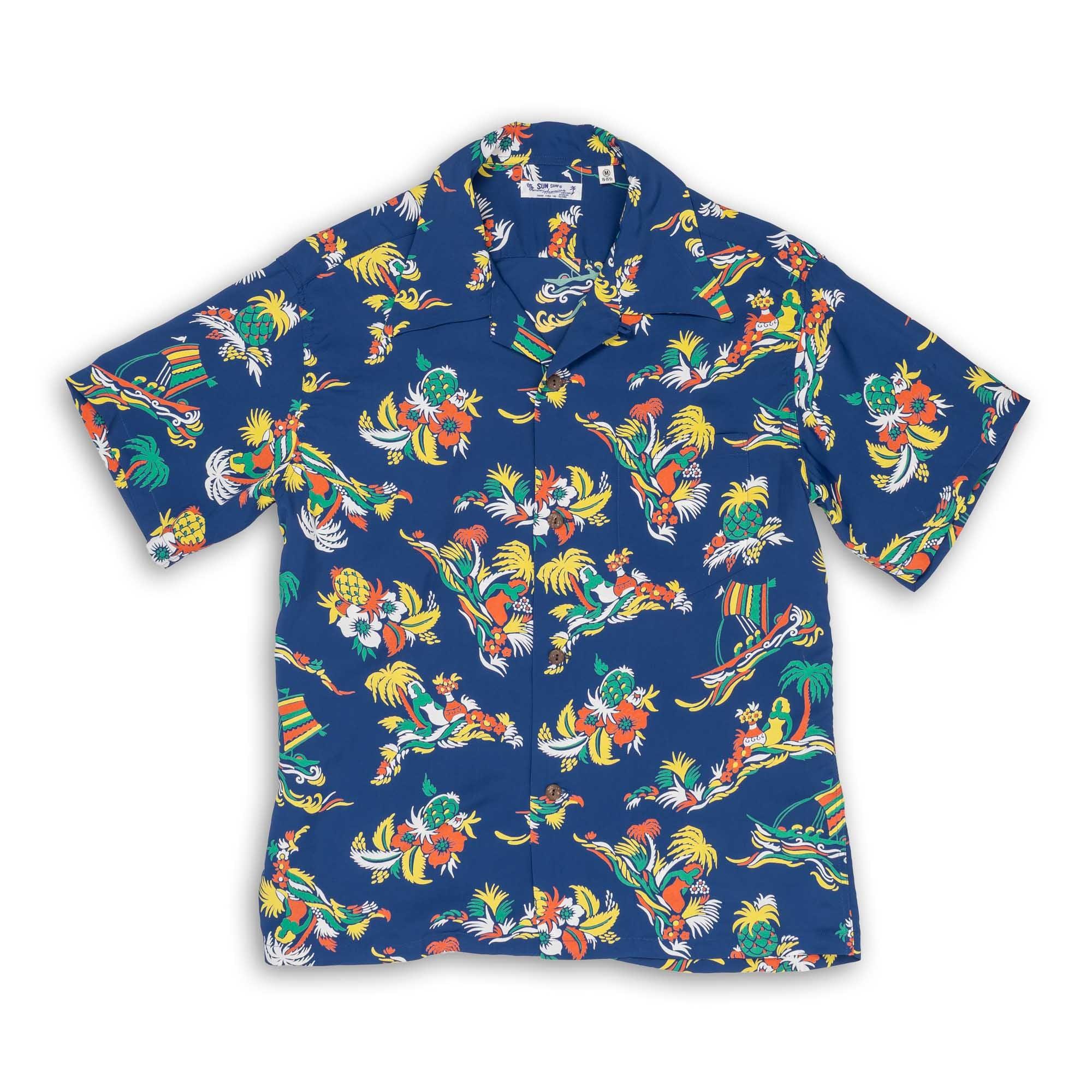 Island Trip Hawaiian Shirt Navy