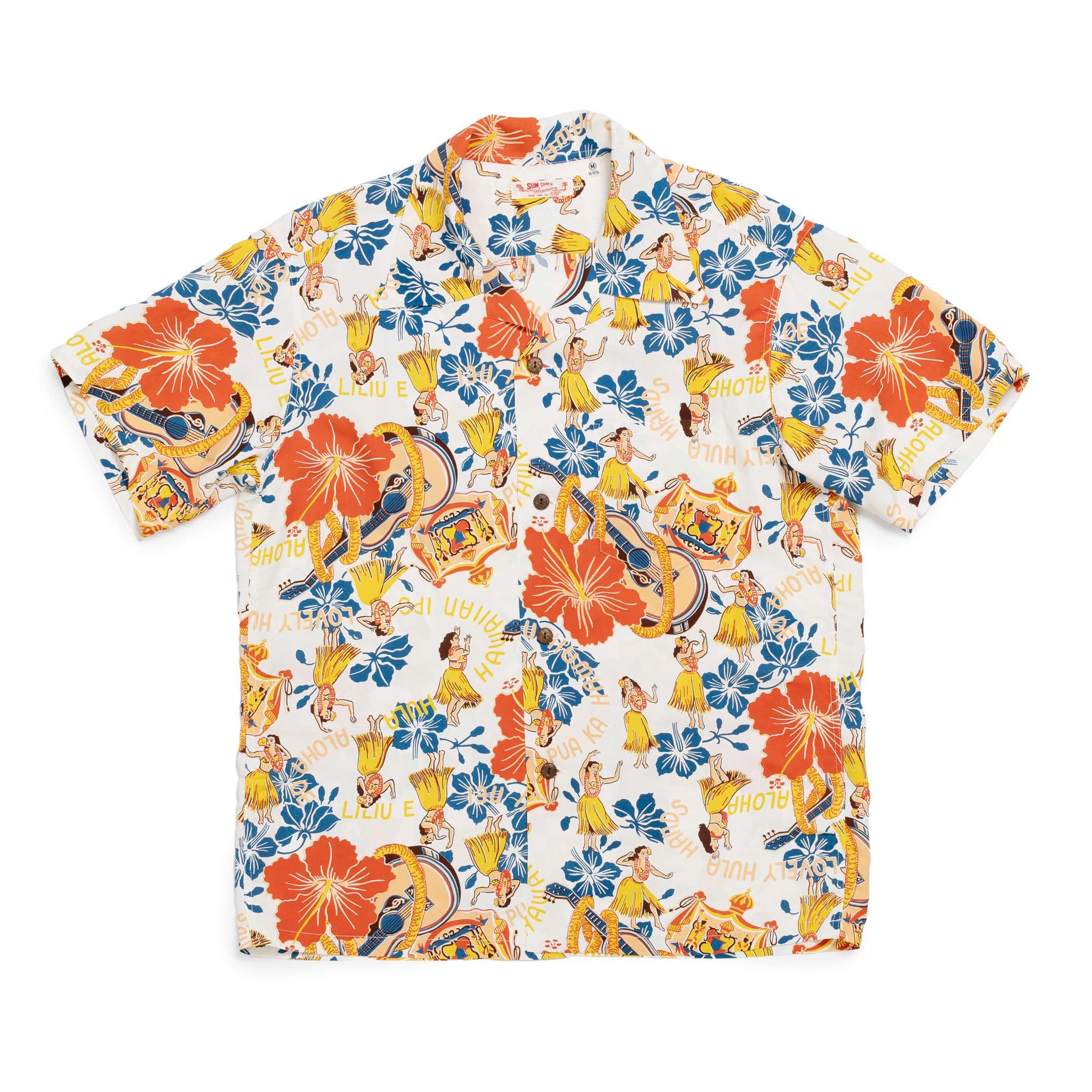 Lovely Hula Hands Hawaiian Shirt Off White
