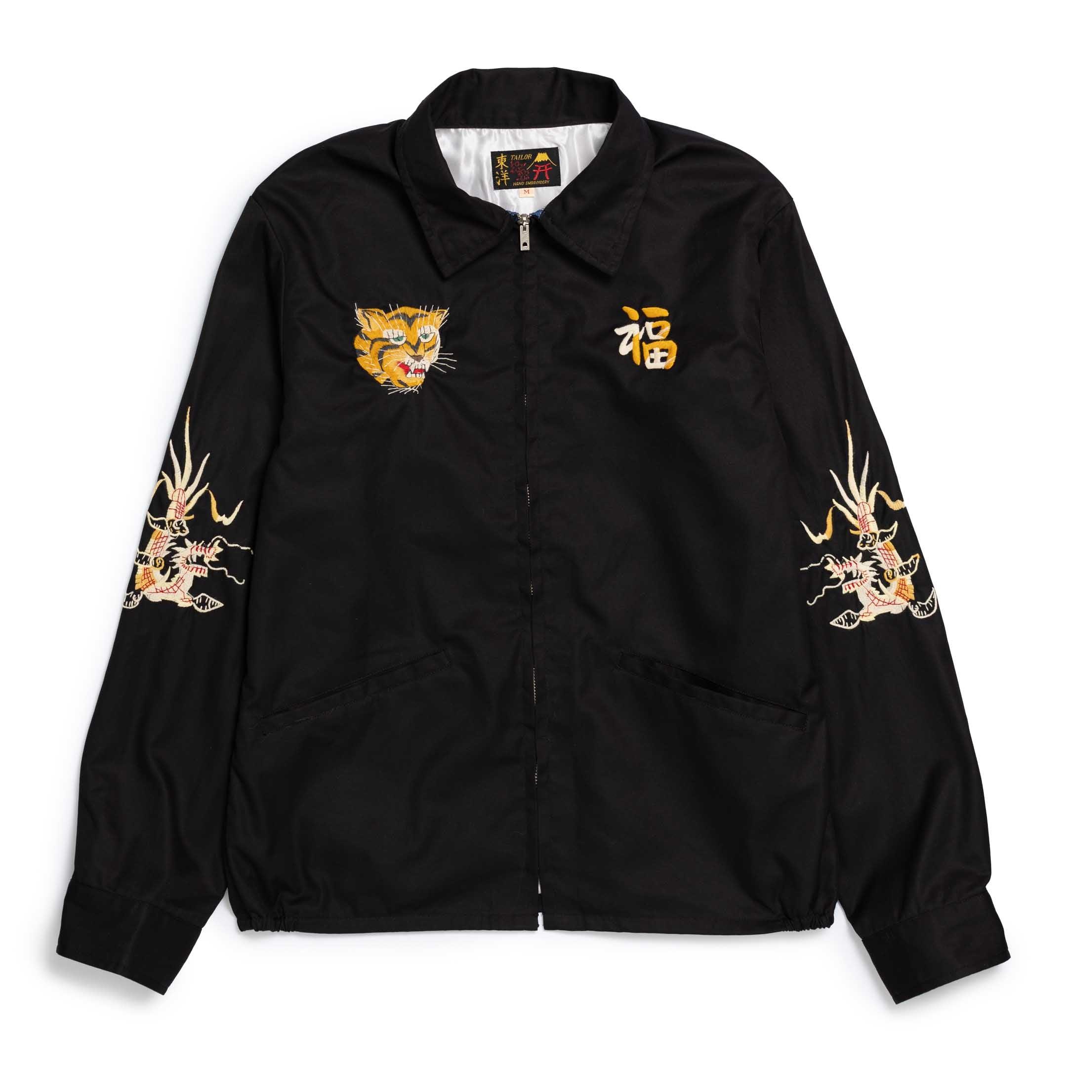 Cotton Vietnam Map Jacket Black