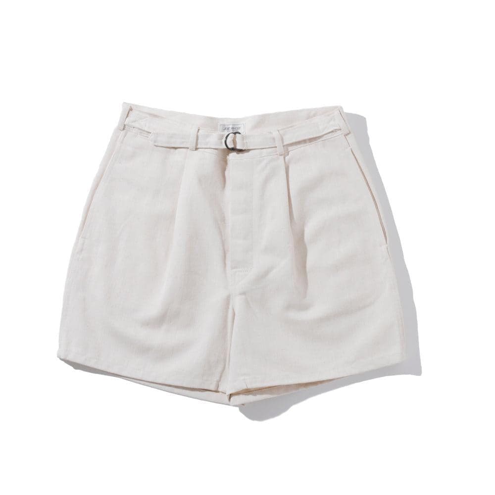 Belted Shorts / Cotton-Hemp Beige