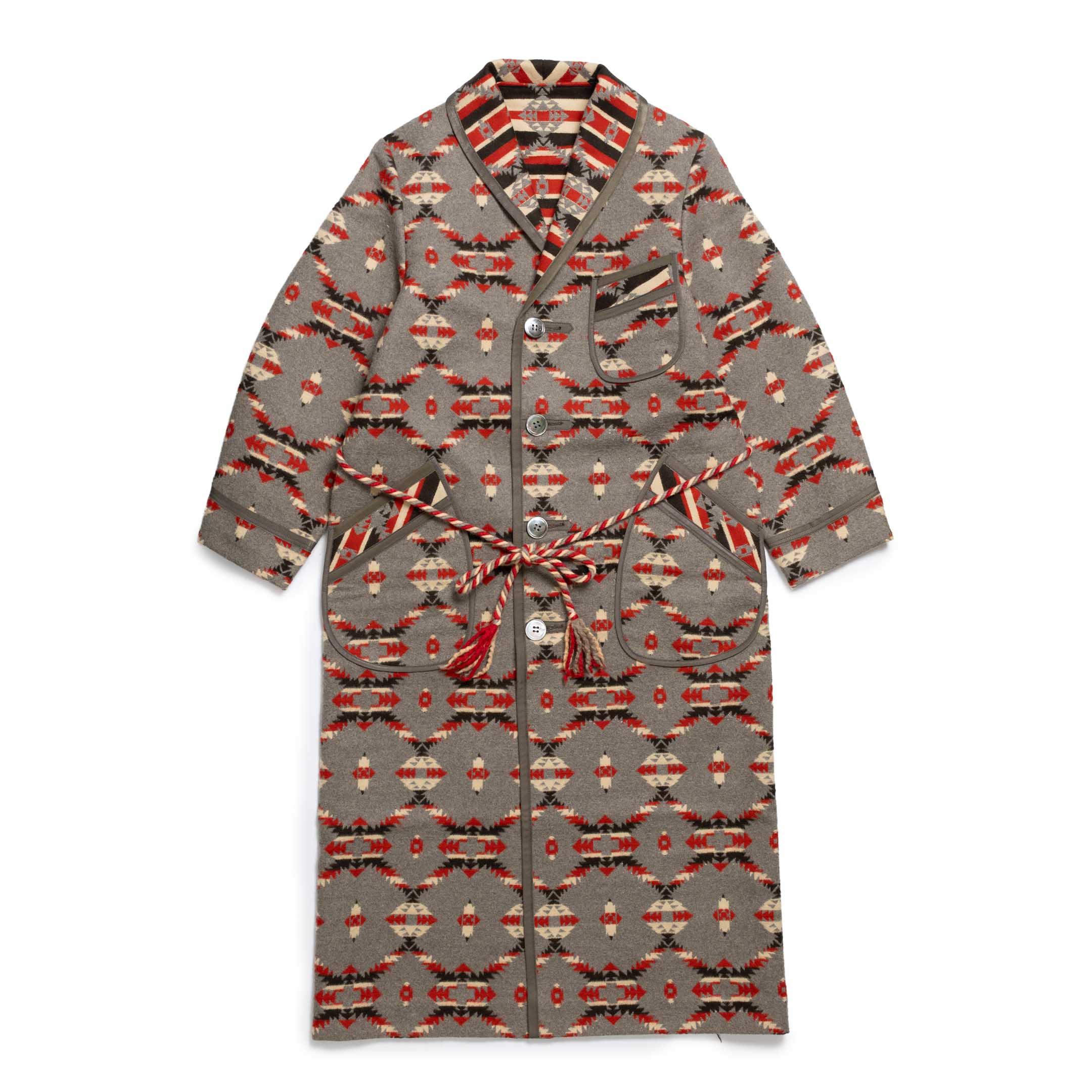 Cotton Jacquard Robe Grey