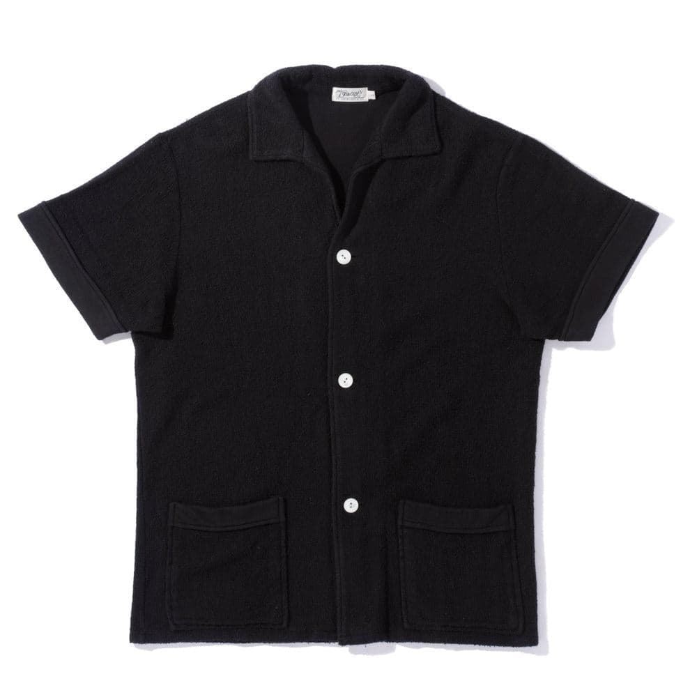 Cotton Pile Beach Shirt Black