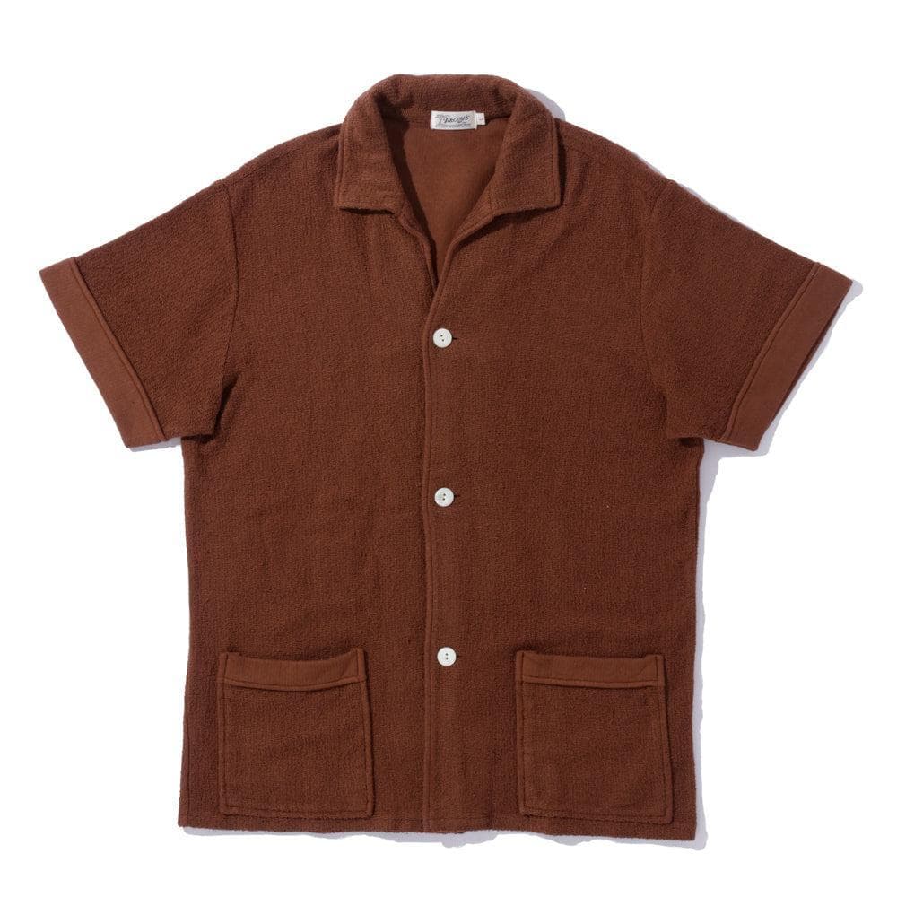 Cotton Pile Beach Shirt Brown