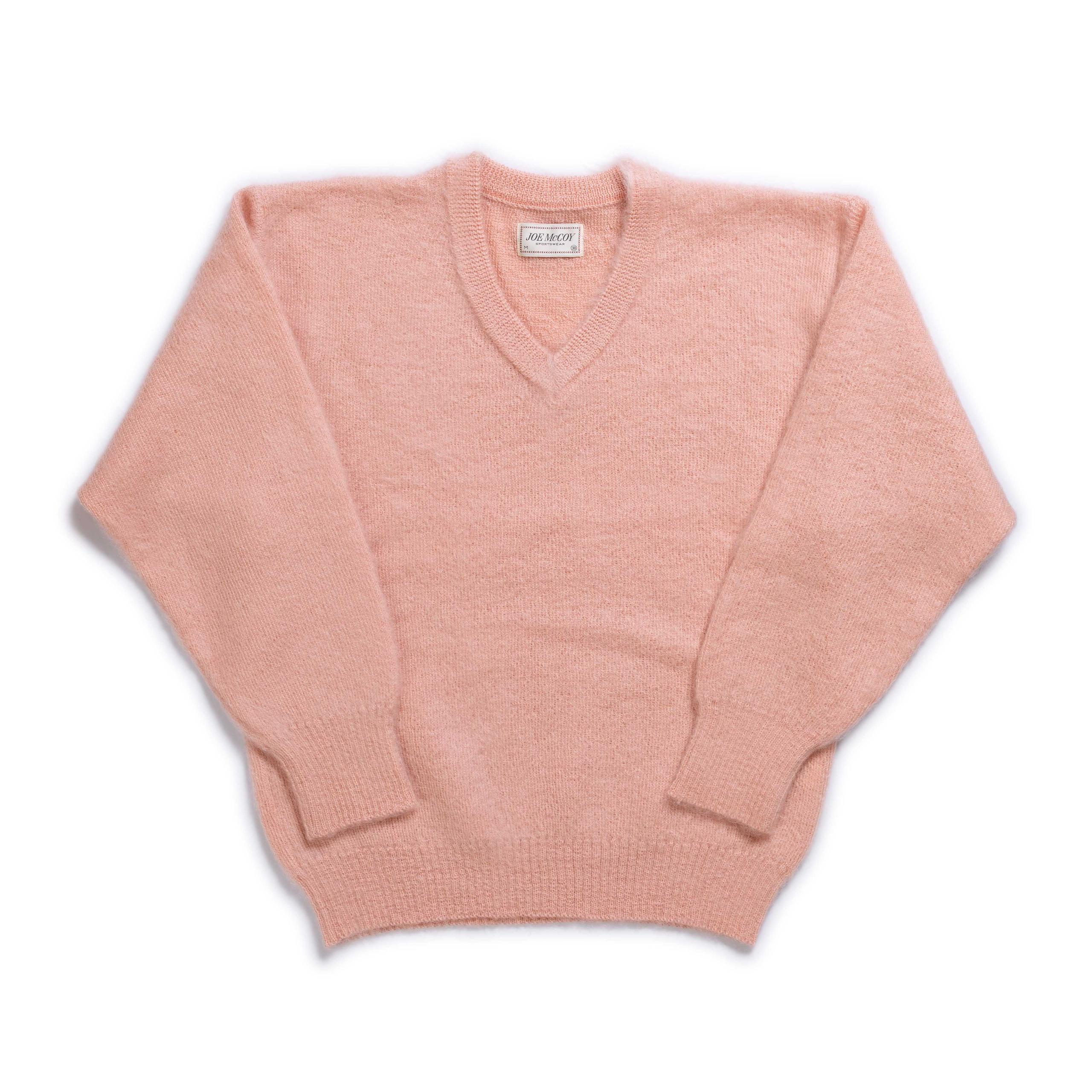 Joe McCoy V-Neck Mohair Sweater Flamingo