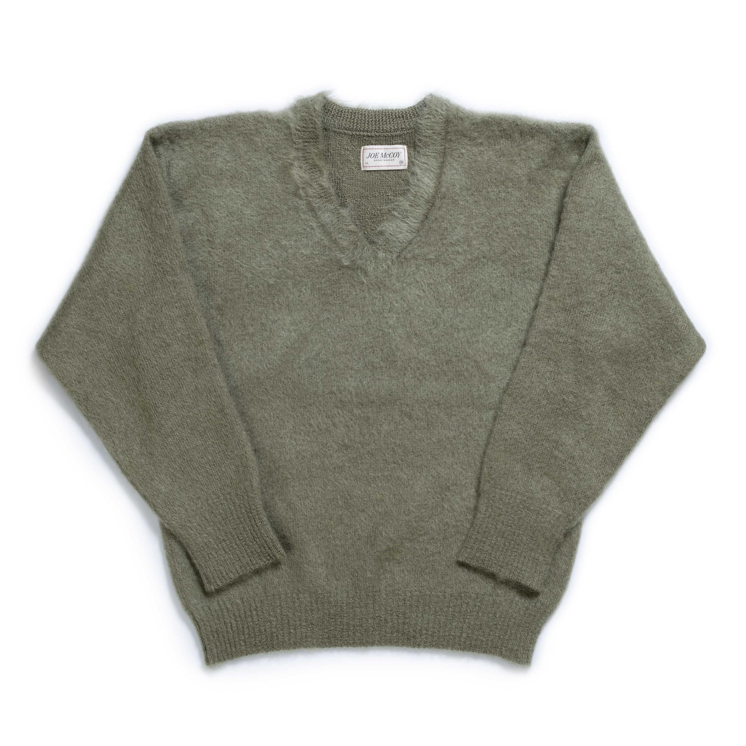 Joe McCoy V-Neck Mohair Sweater Mint