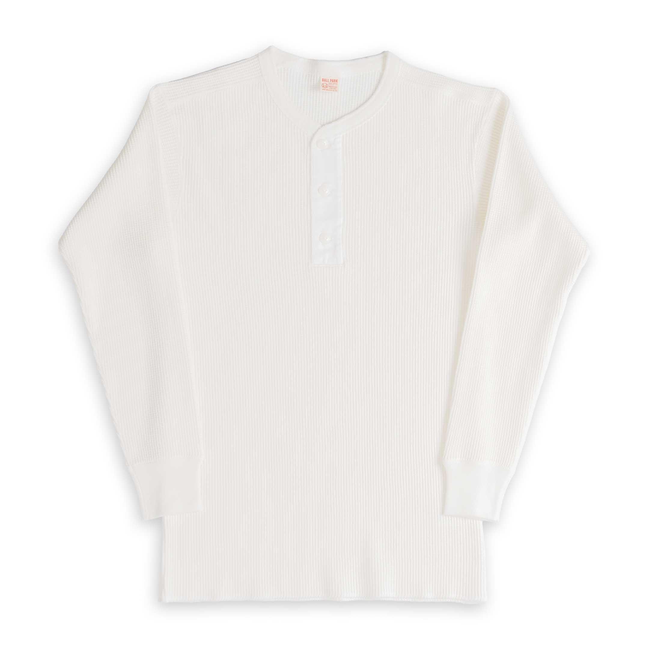 Waffle Thermal Henley Undershirt Medium White