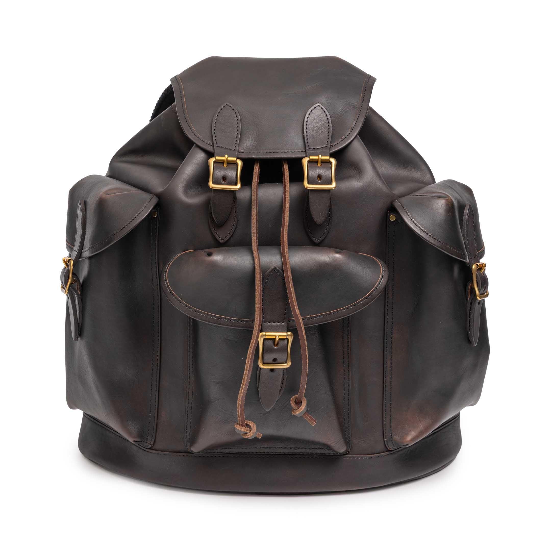Leather Army Rucksack Black
