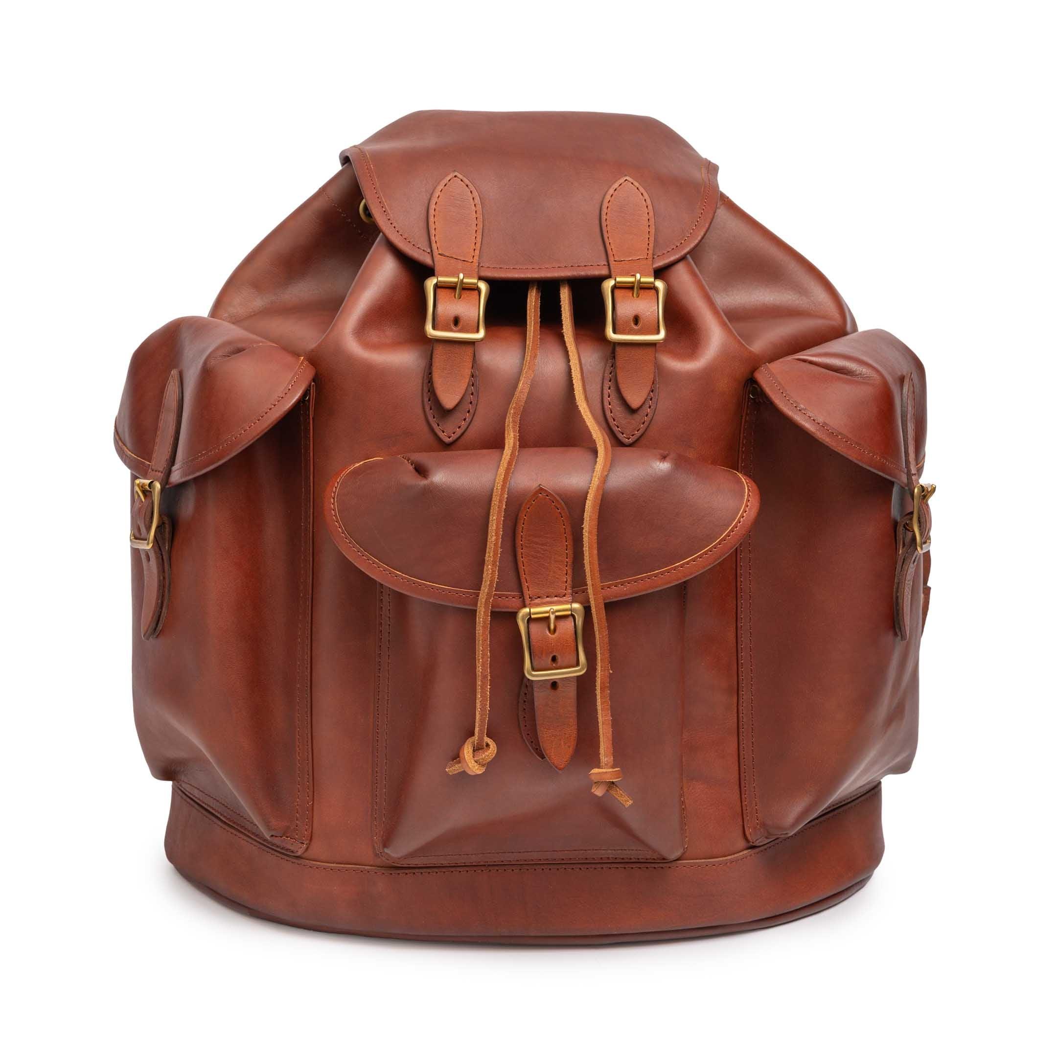 Leather Army Rucksack Camel