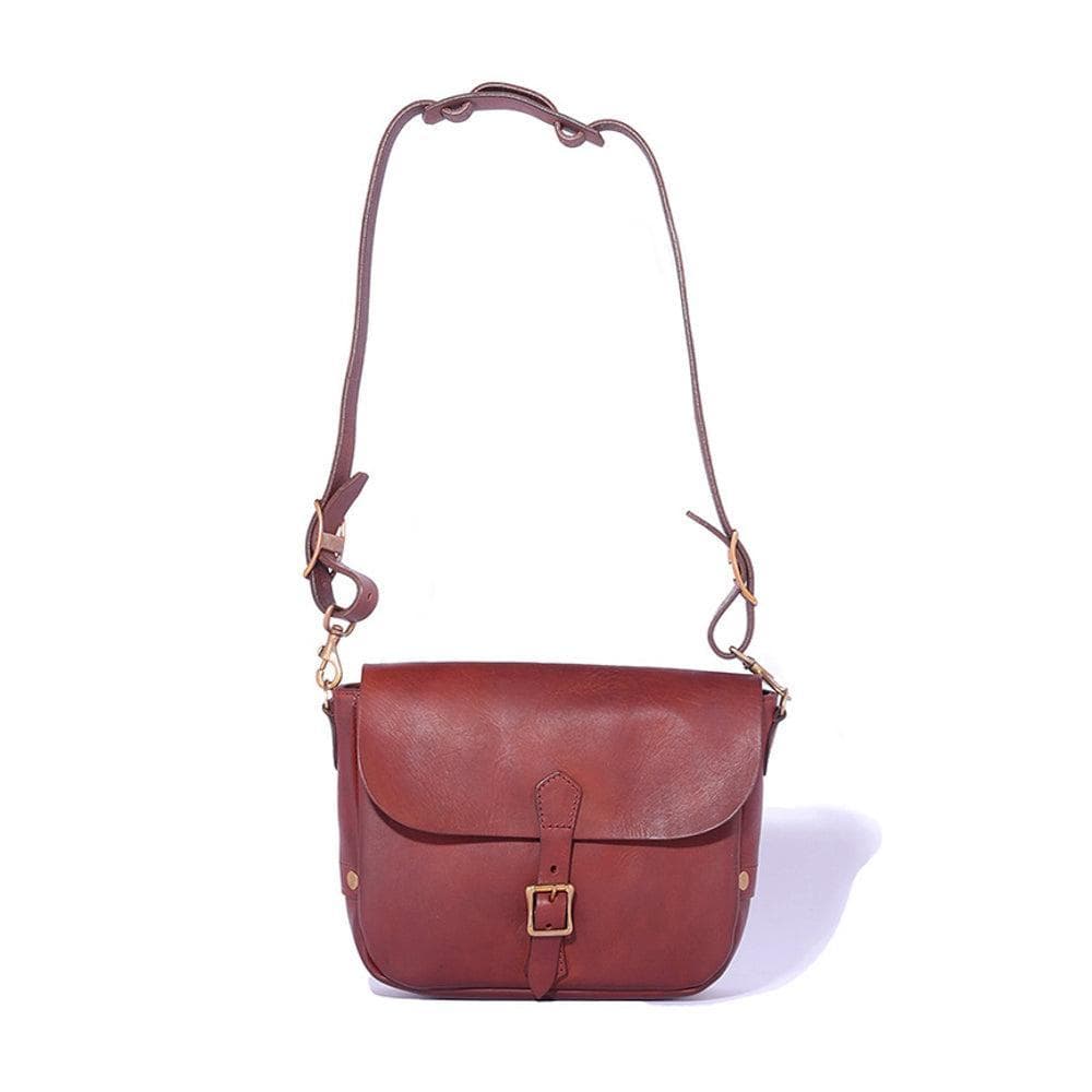 Leather Postman Shoulder Bag (Small) Sand
