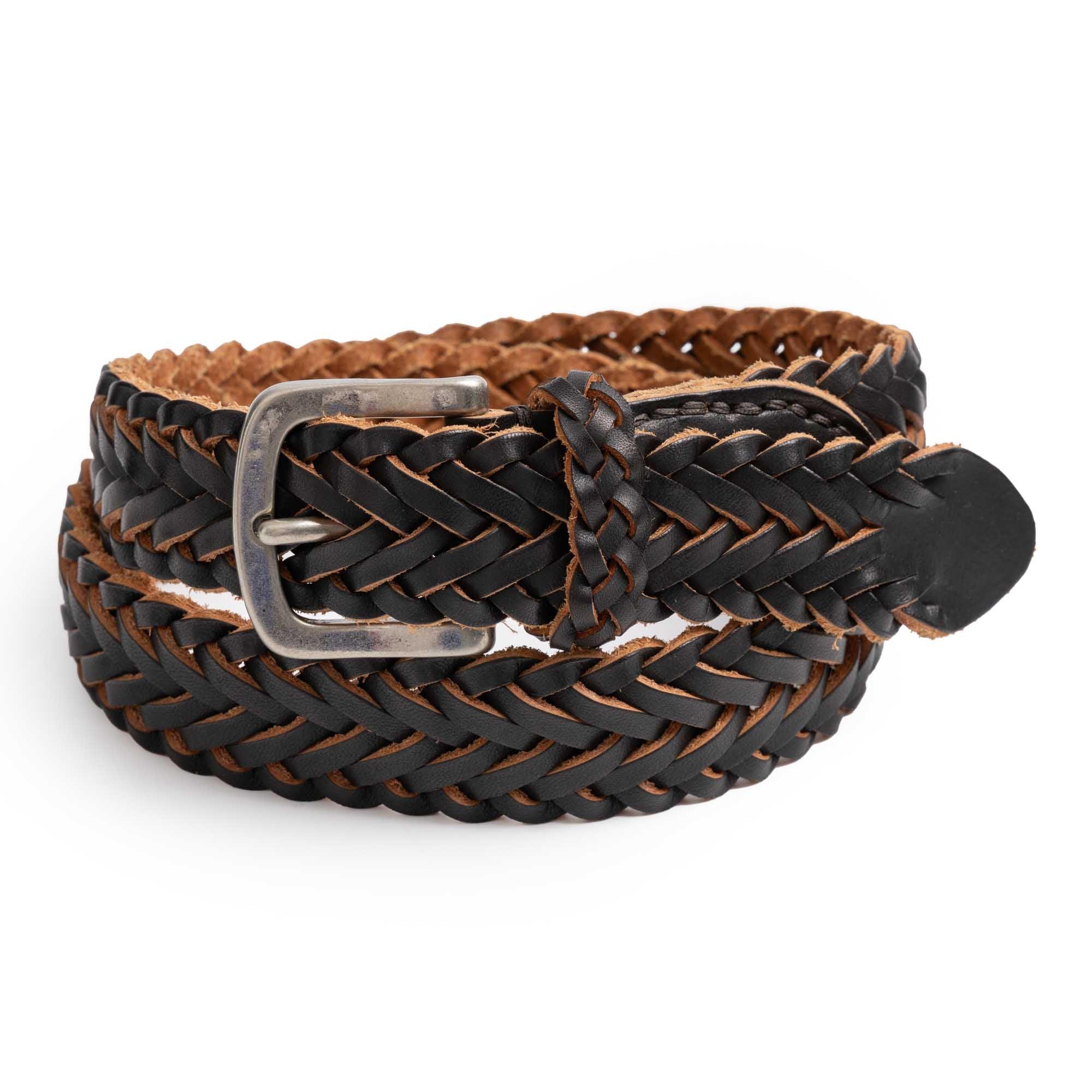 Leather Mesh Belt Black