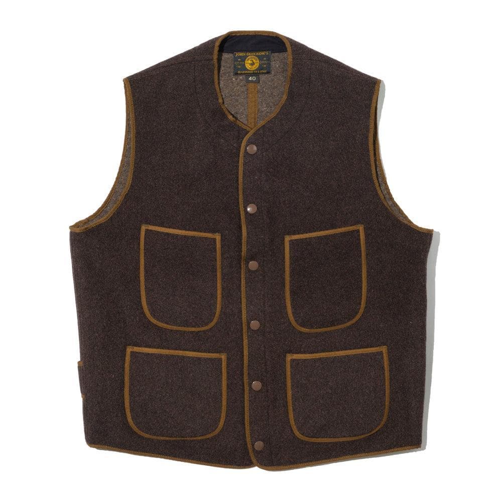 JG-40 Fleece Beach Vest D.Brown