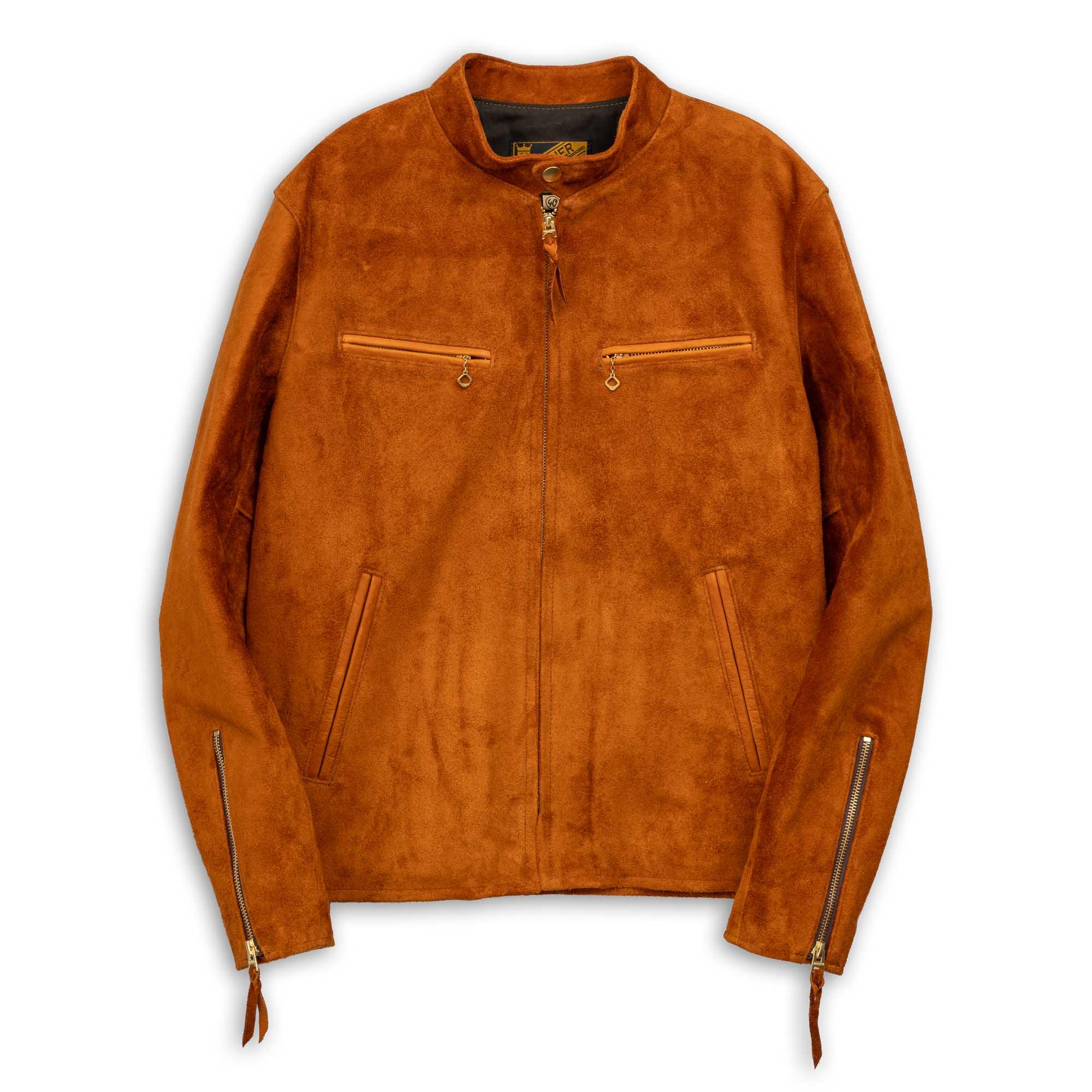 TR-64 Single Riders Jacket Steer Roughout Camel