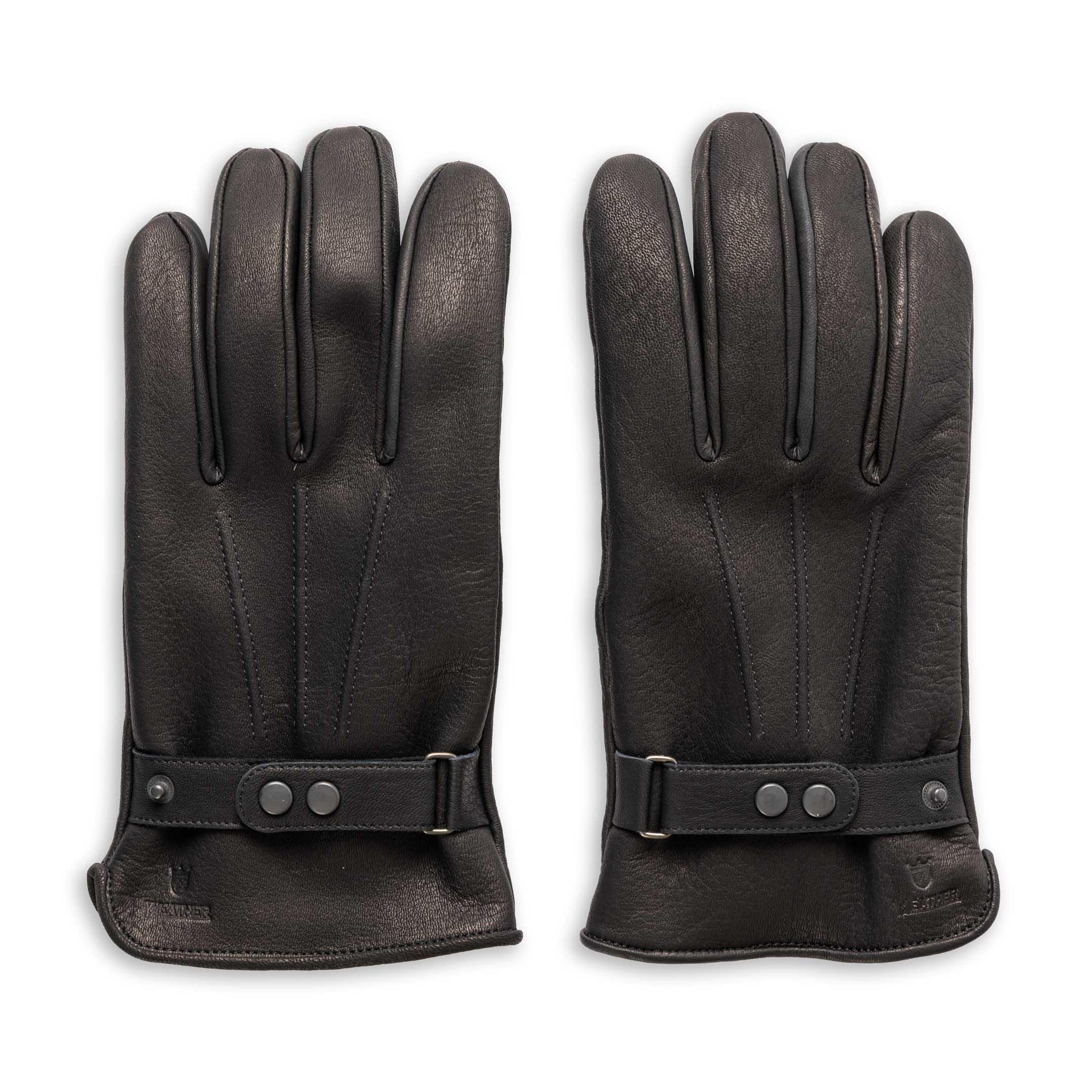 YG-03 Deerskin Leather Long Gloves Black