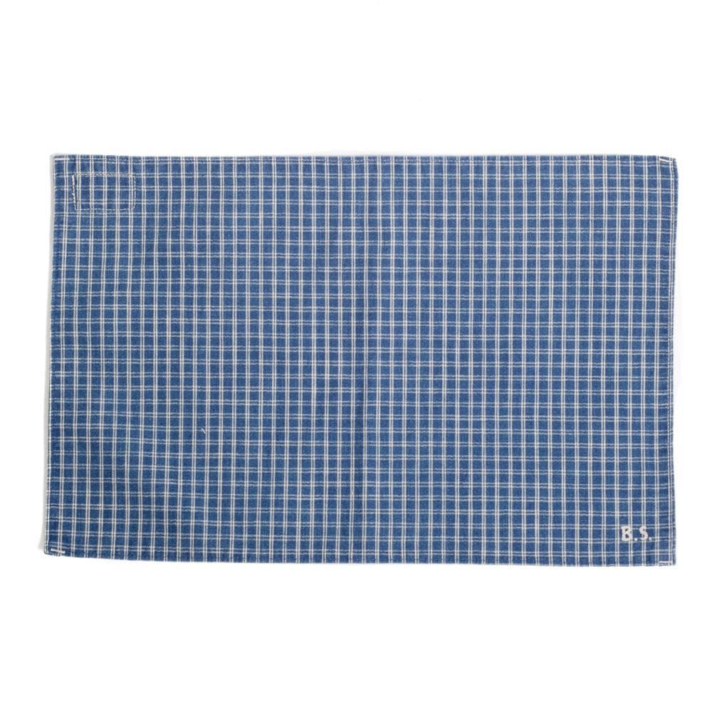 Grandad Check Place Mat Indigo Check (D)