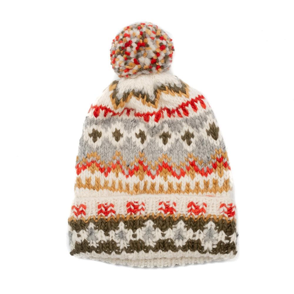 Double Cuff Cap Fair Isle #3 Ivory #5