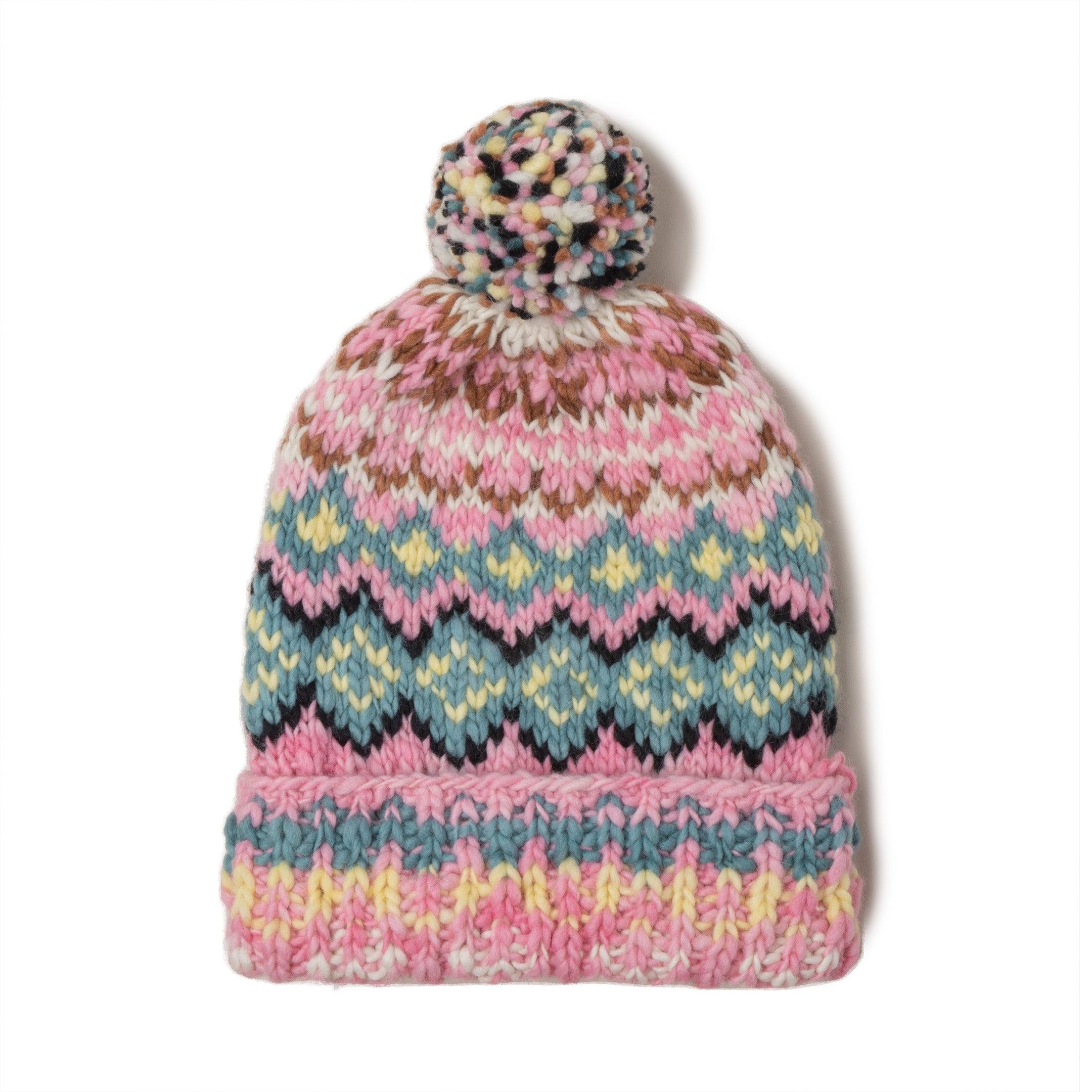 Double Cuff Cap Fair Isle #8 Lt. Pink