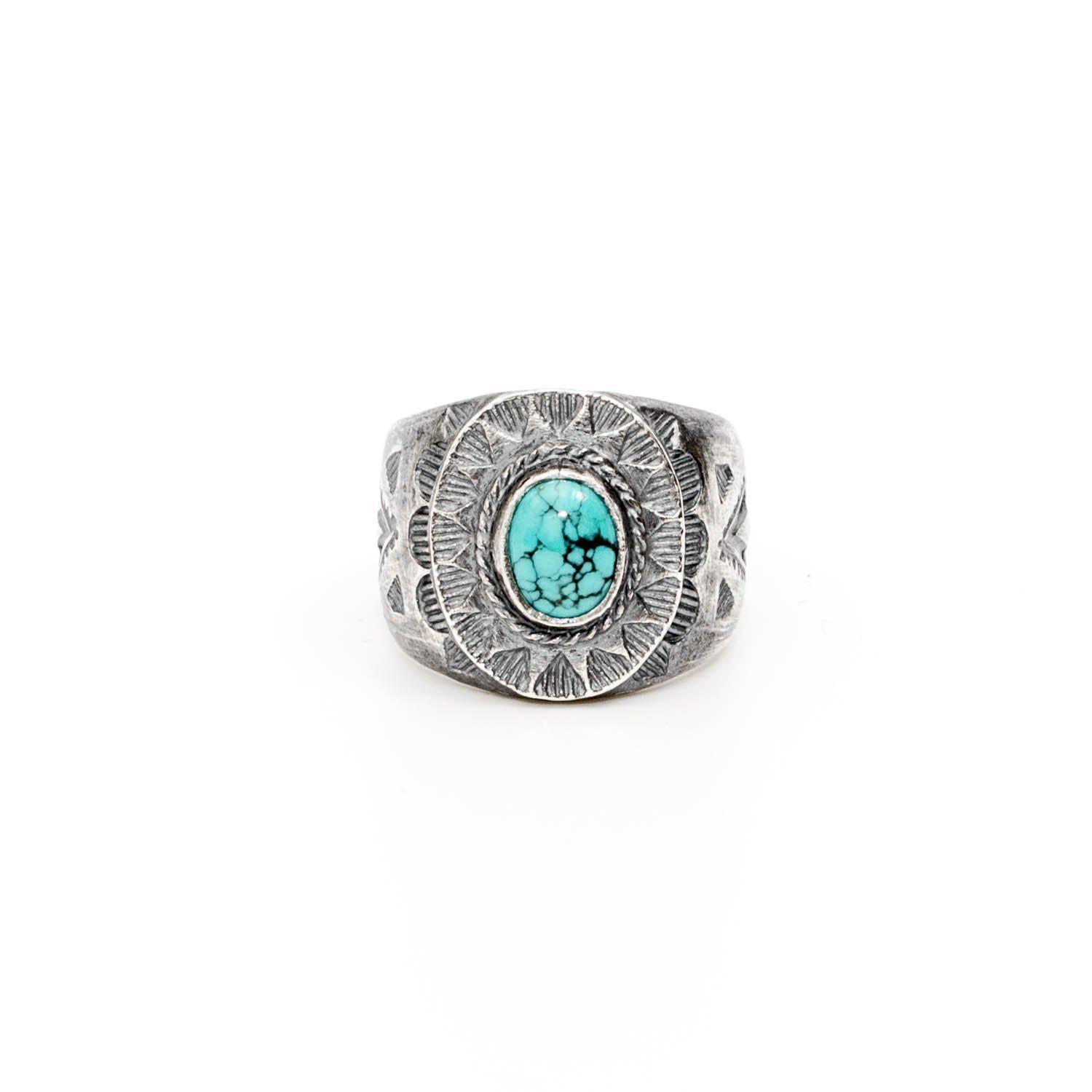VFSW Stamp Ring w/ Turquoise (R-132)