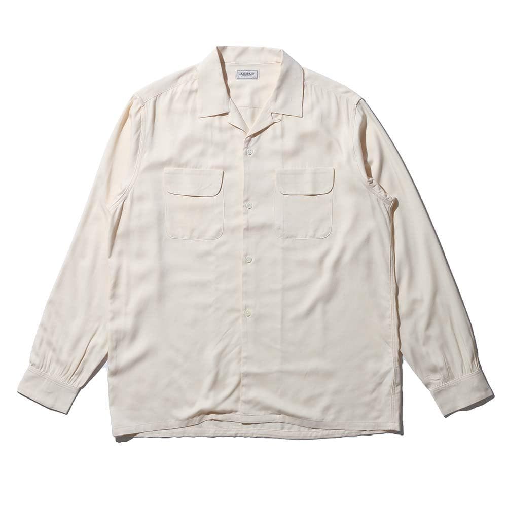 Open Collar Rayon Shirt Ecru