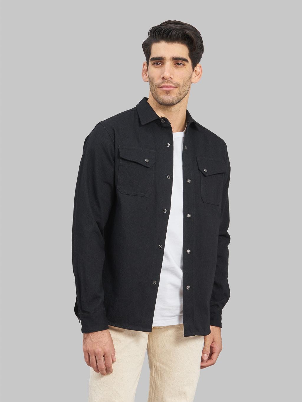 Crosscut Western Black Denim Shirt