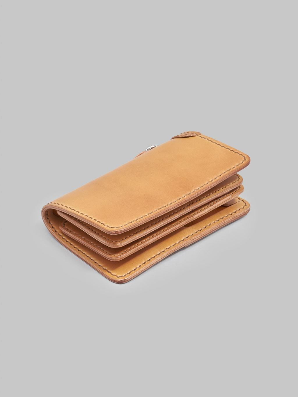 Handsewn Shinki Cordovan Mid-Length Wallet Camel