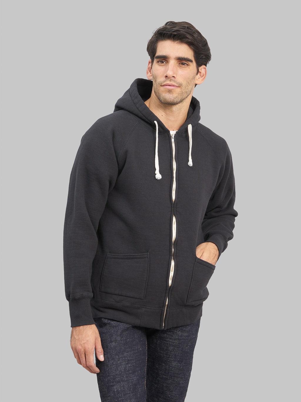 Loopwheeled Zip Hoodie Black