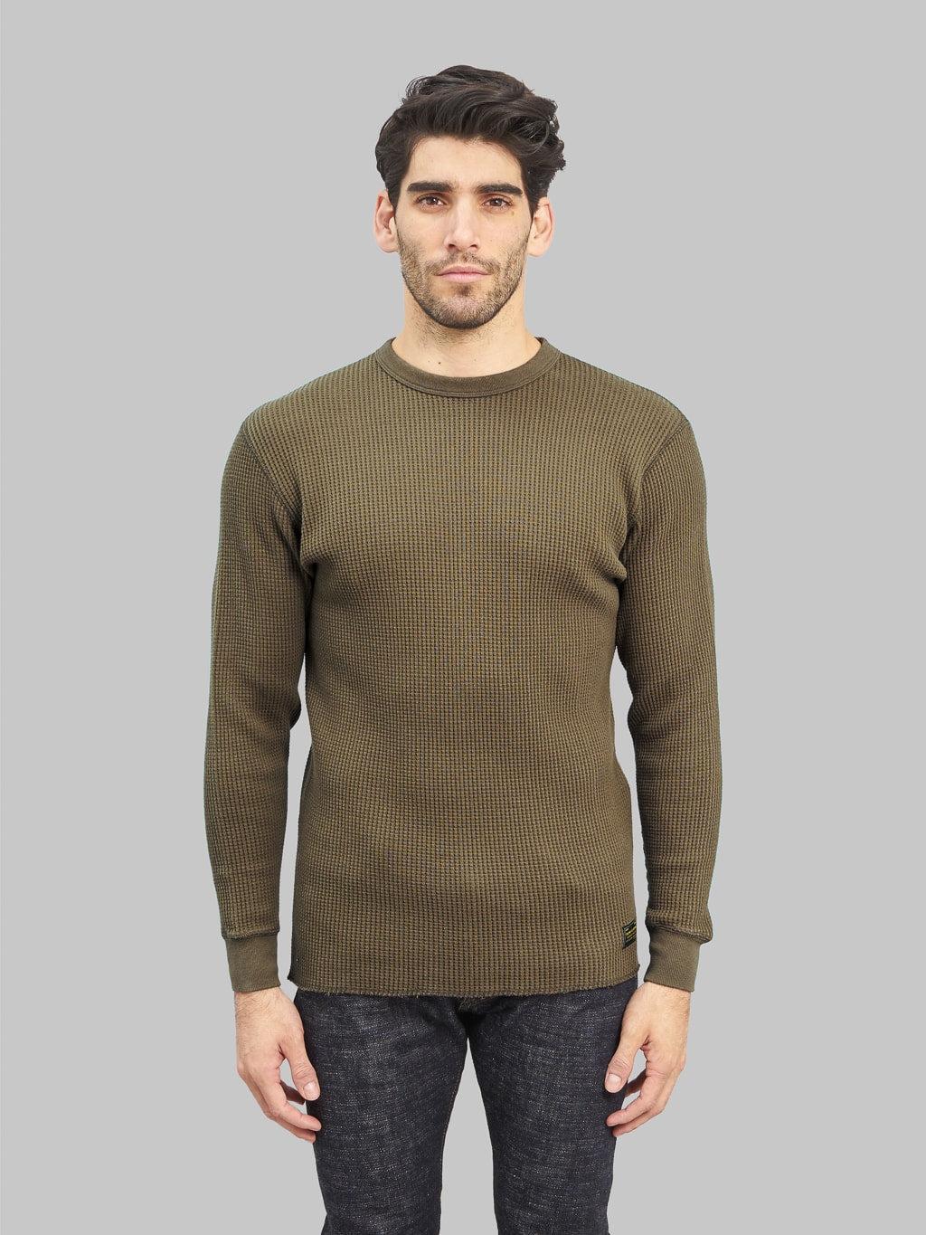 Heavy Waffle Mil Long Sleeve Tee Olive