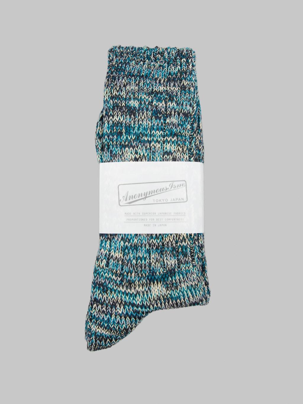 5 Colour Mix Crew Socks Indigo