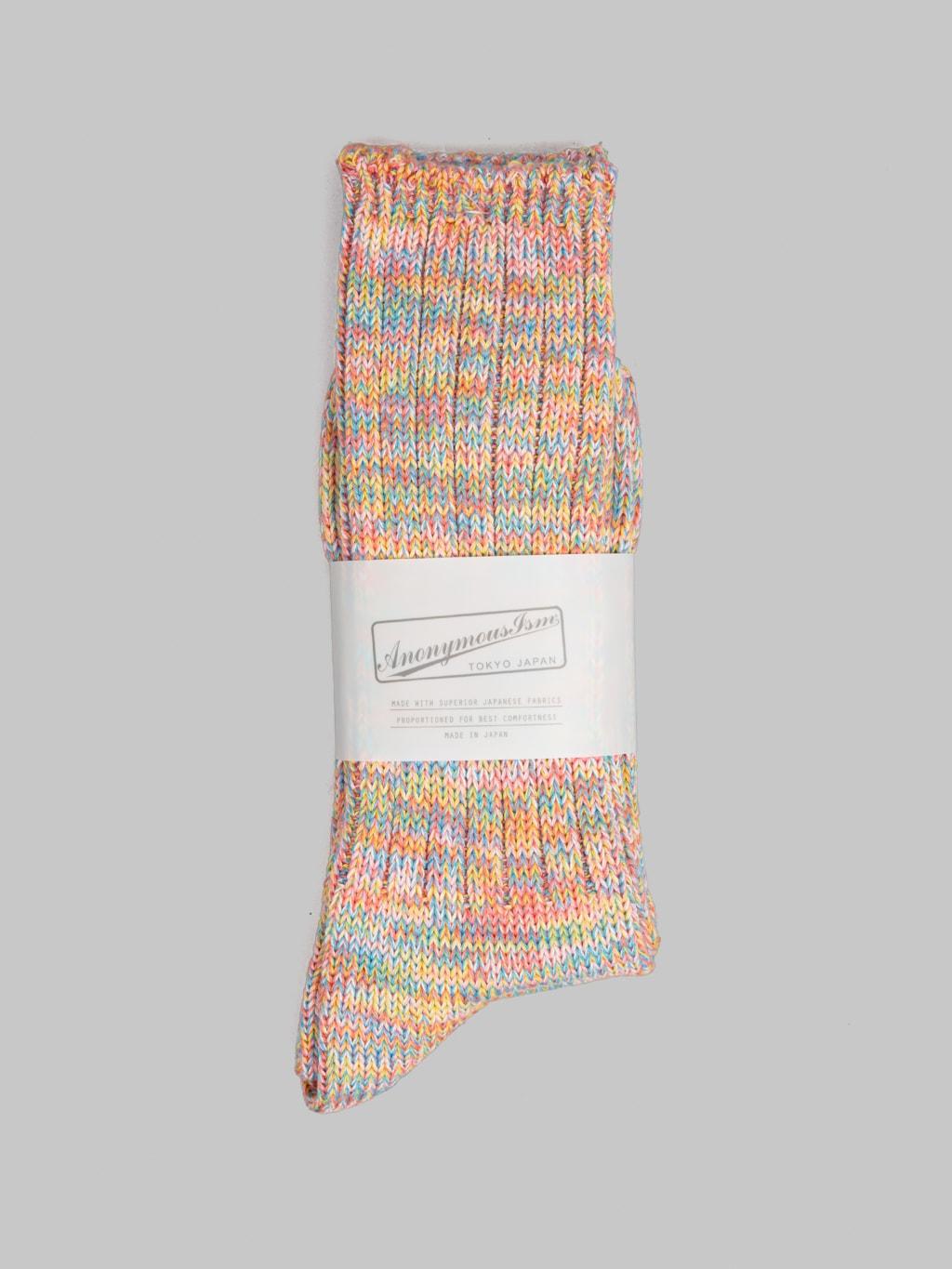 5 Colour Mix Crew Socks Orange
