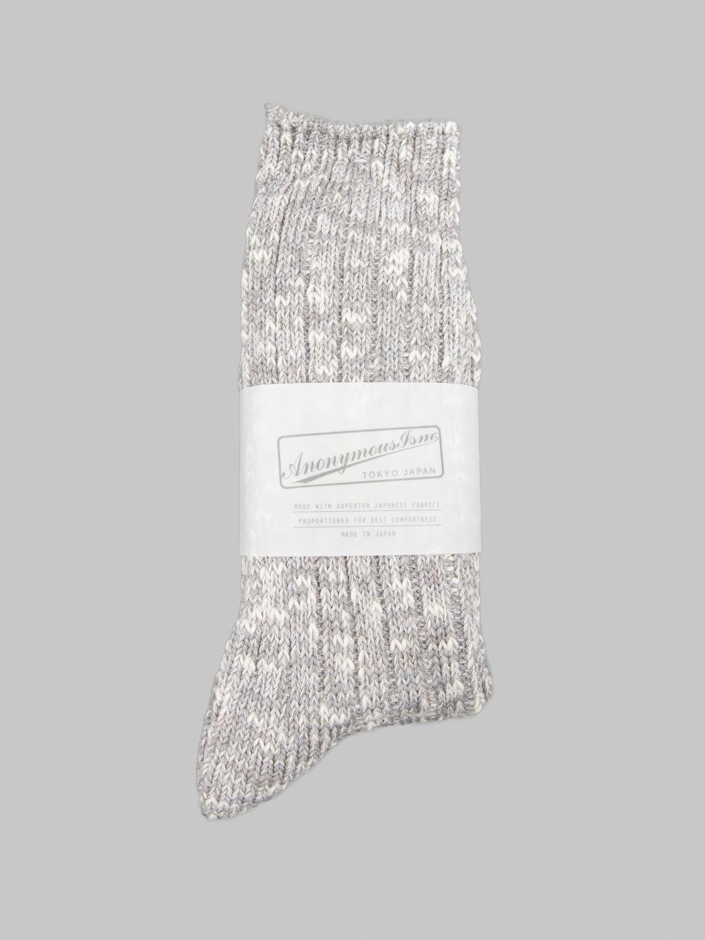 Classic Slub Crew Socks Medium Grey