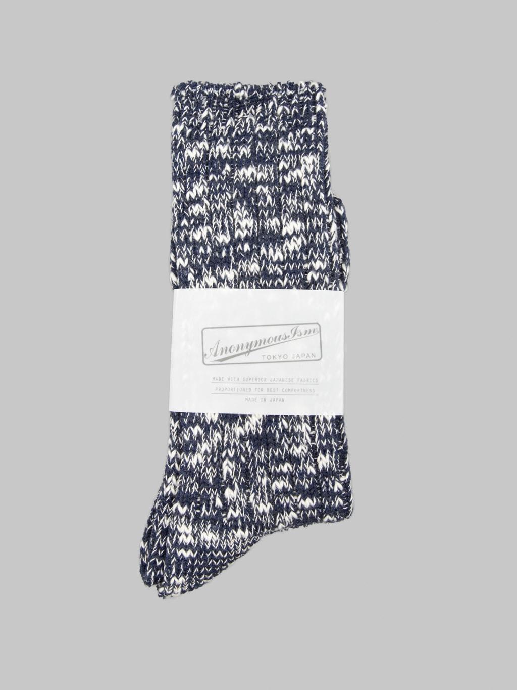 Classic Slub Crew Socks Navy