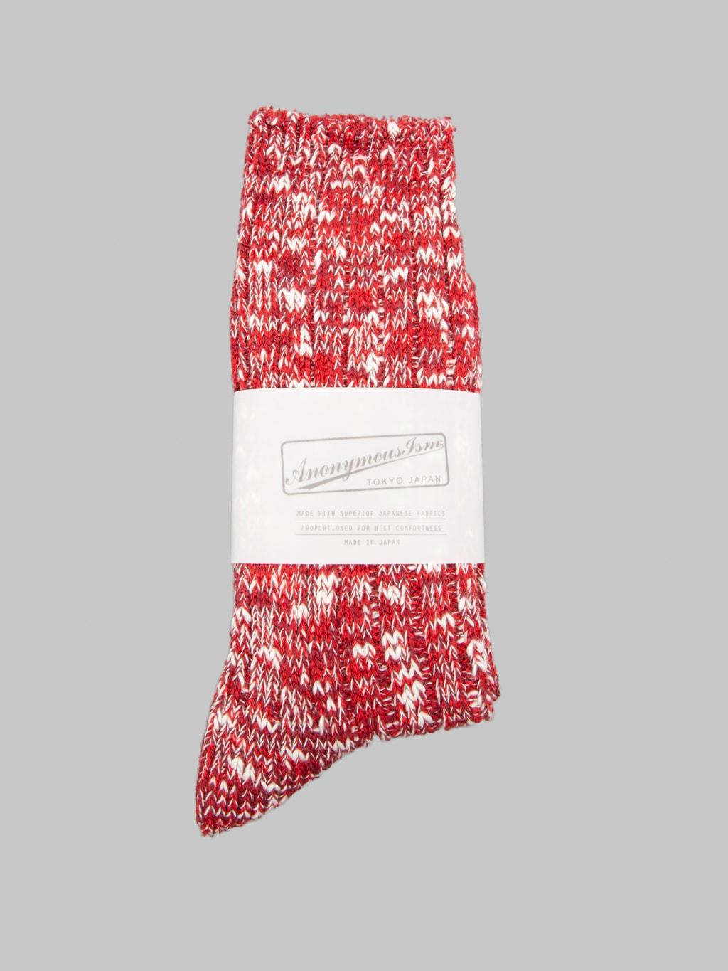 Classic Slub Crew Socks Red
