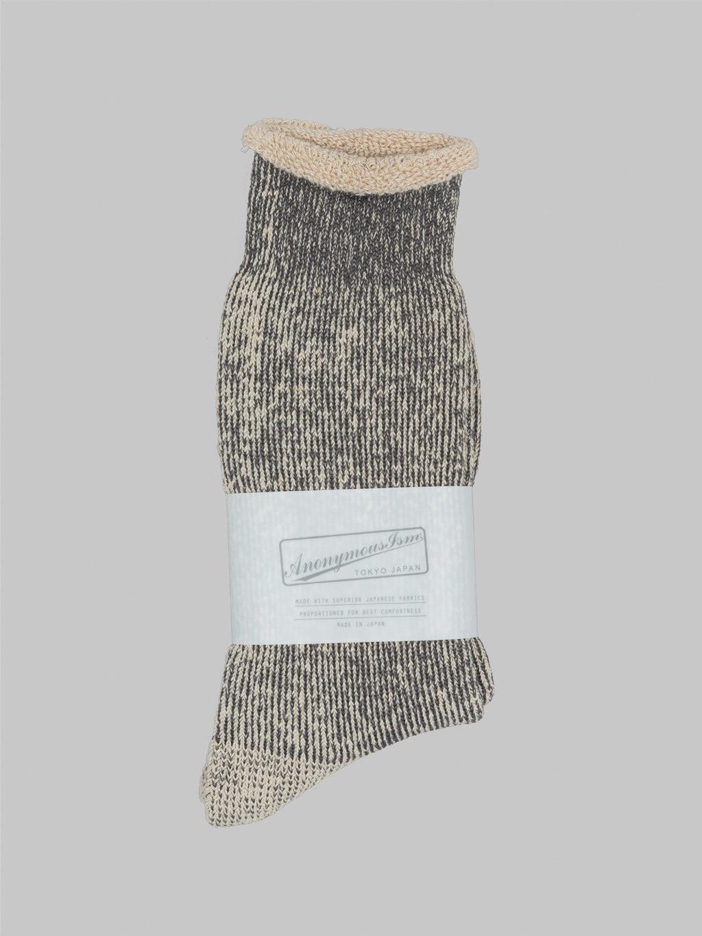 Hemp Thich Pile Crew Socks Black
