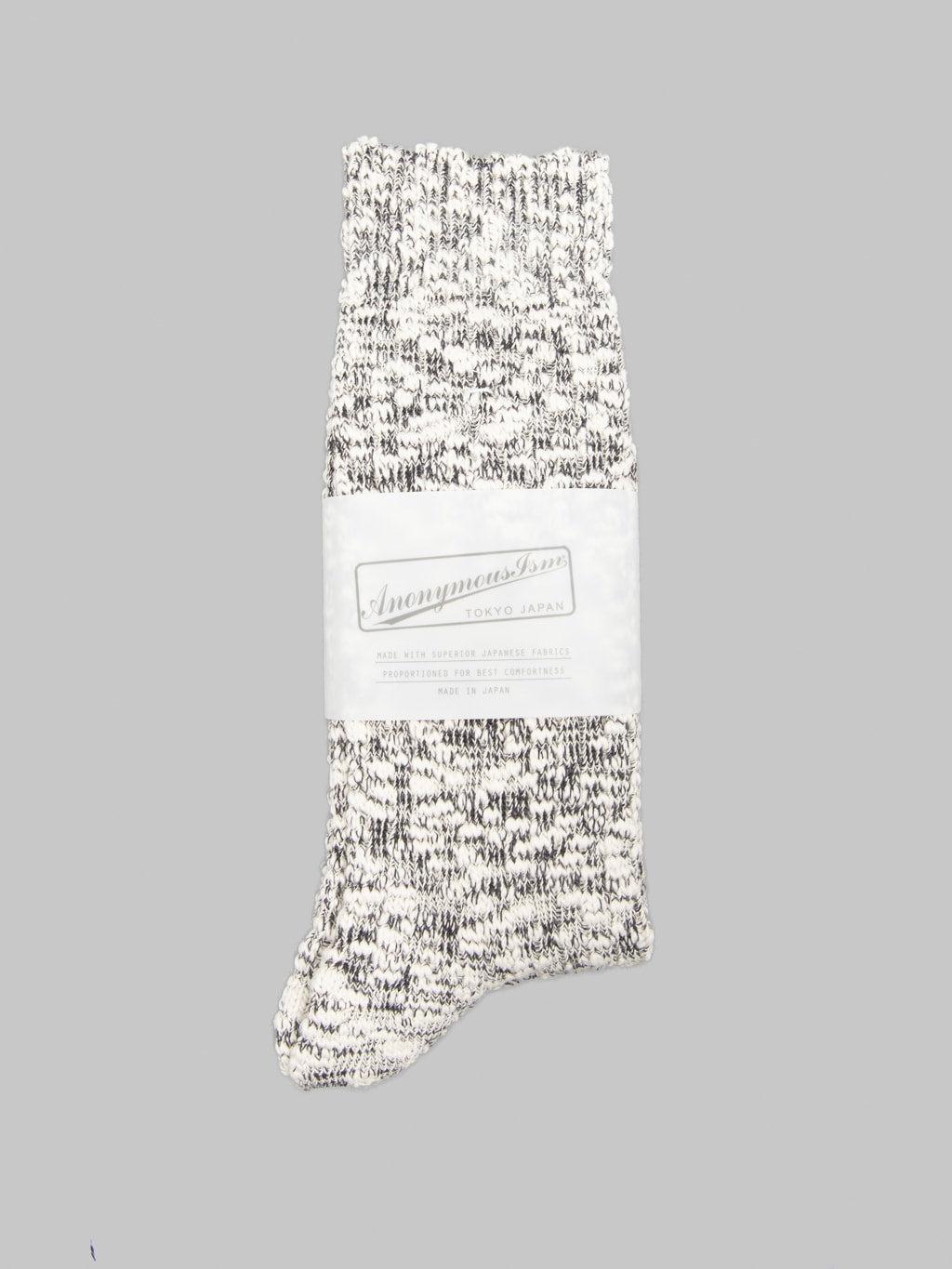 Light Weight Slub Crew Socks Black