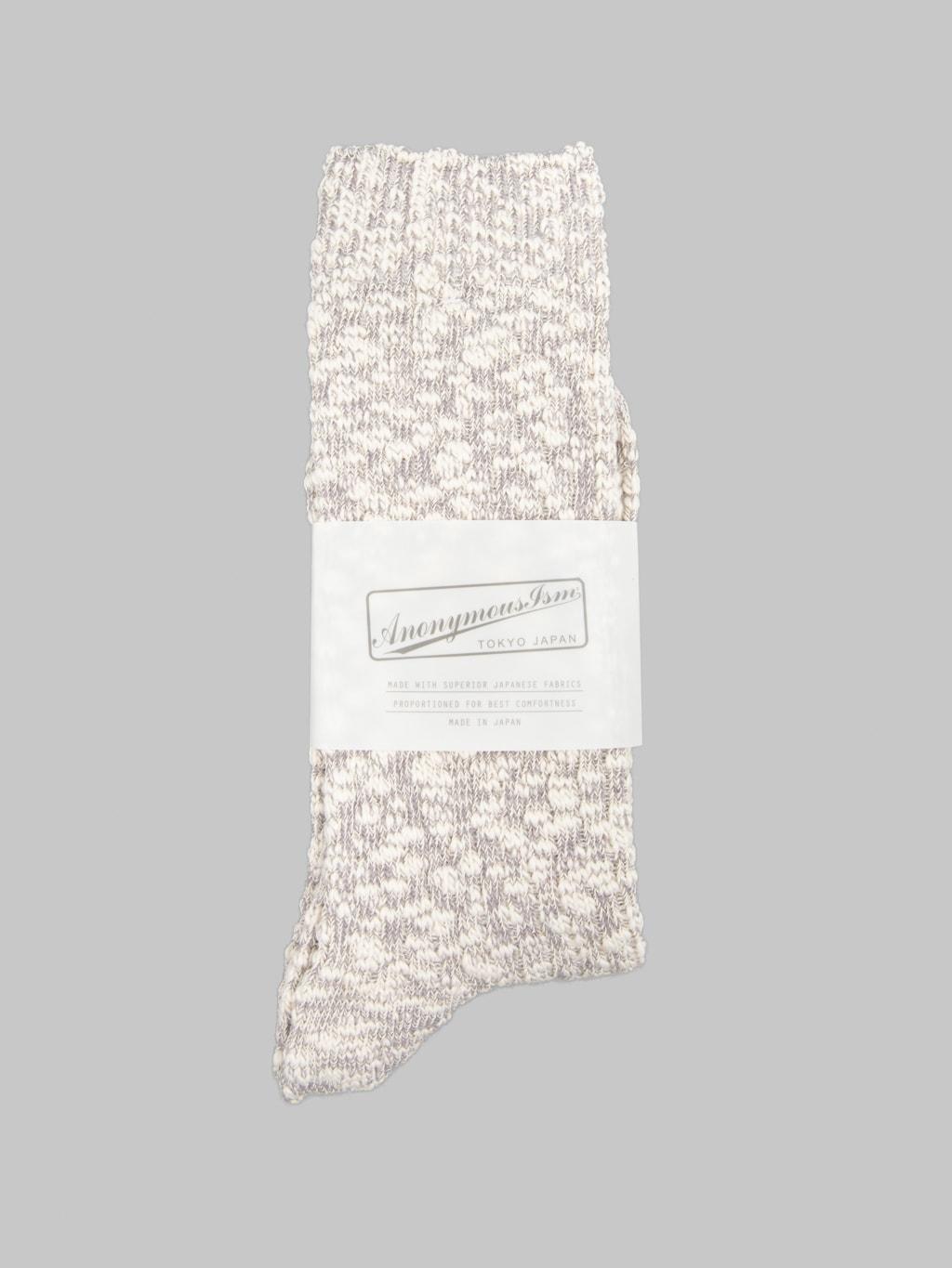 Light Weight Slub Crew Socks Medium Grey