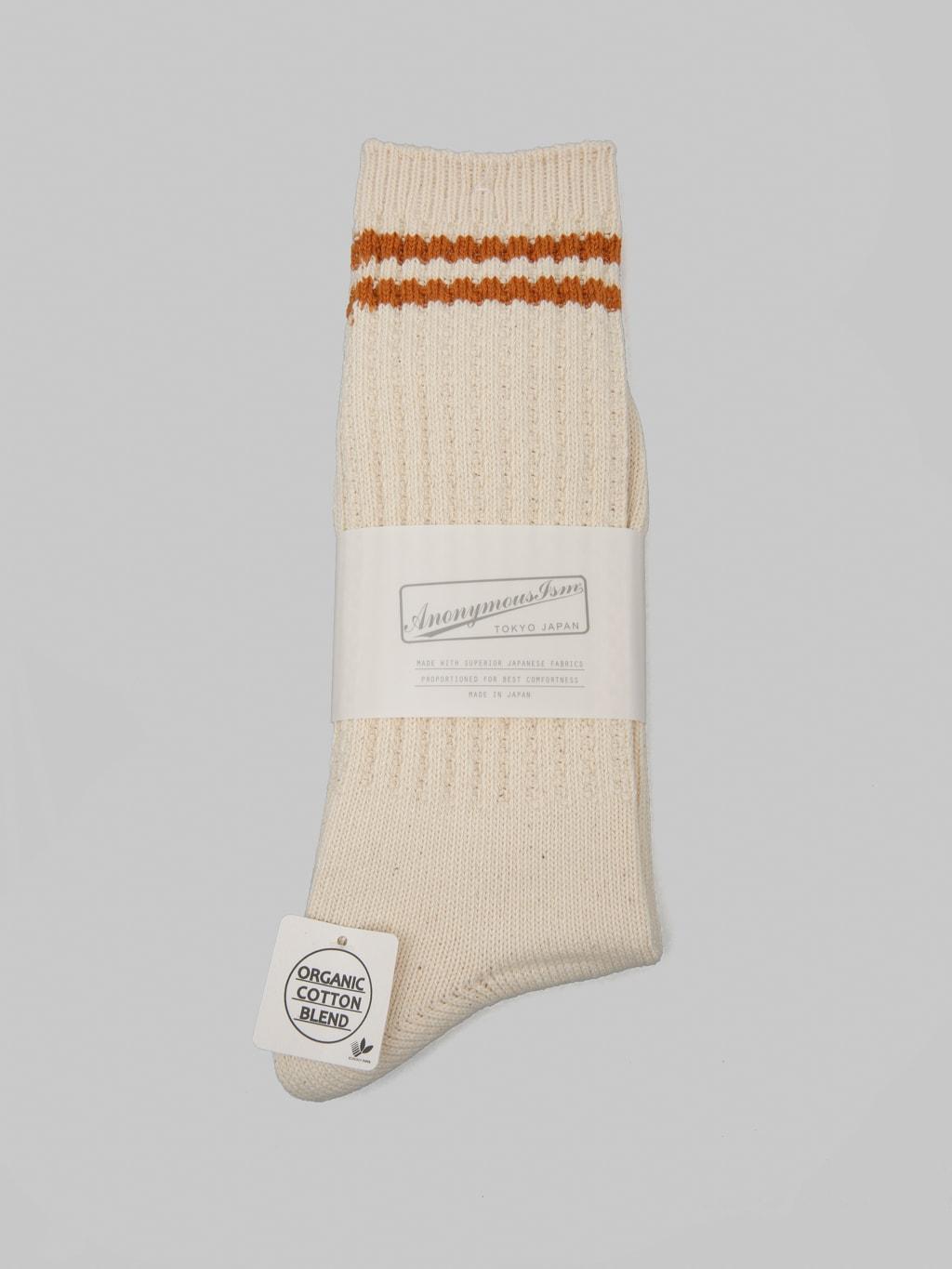 OC 2 Line Pique Rib Crew Socks Mustard